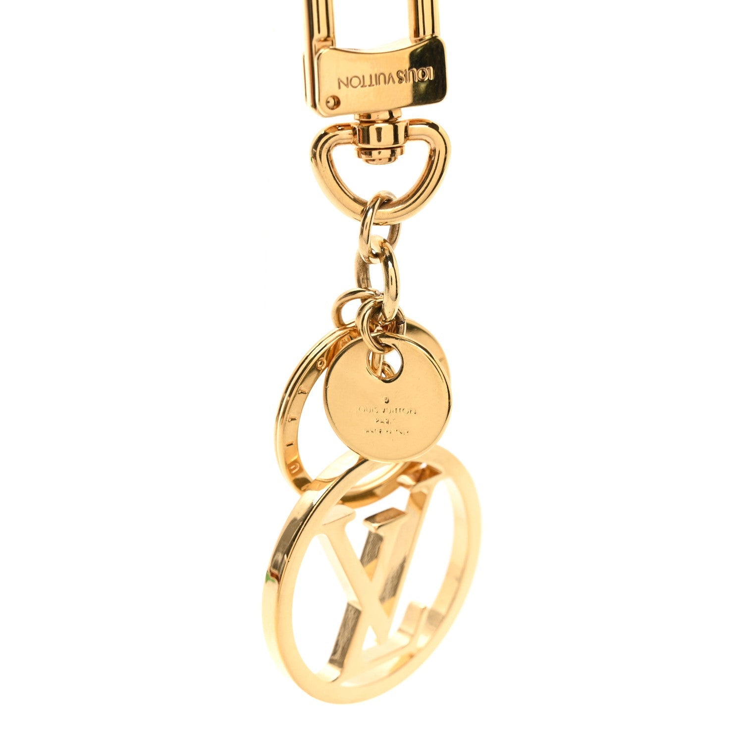 LV Circle Bag Charm Key Holder Gold