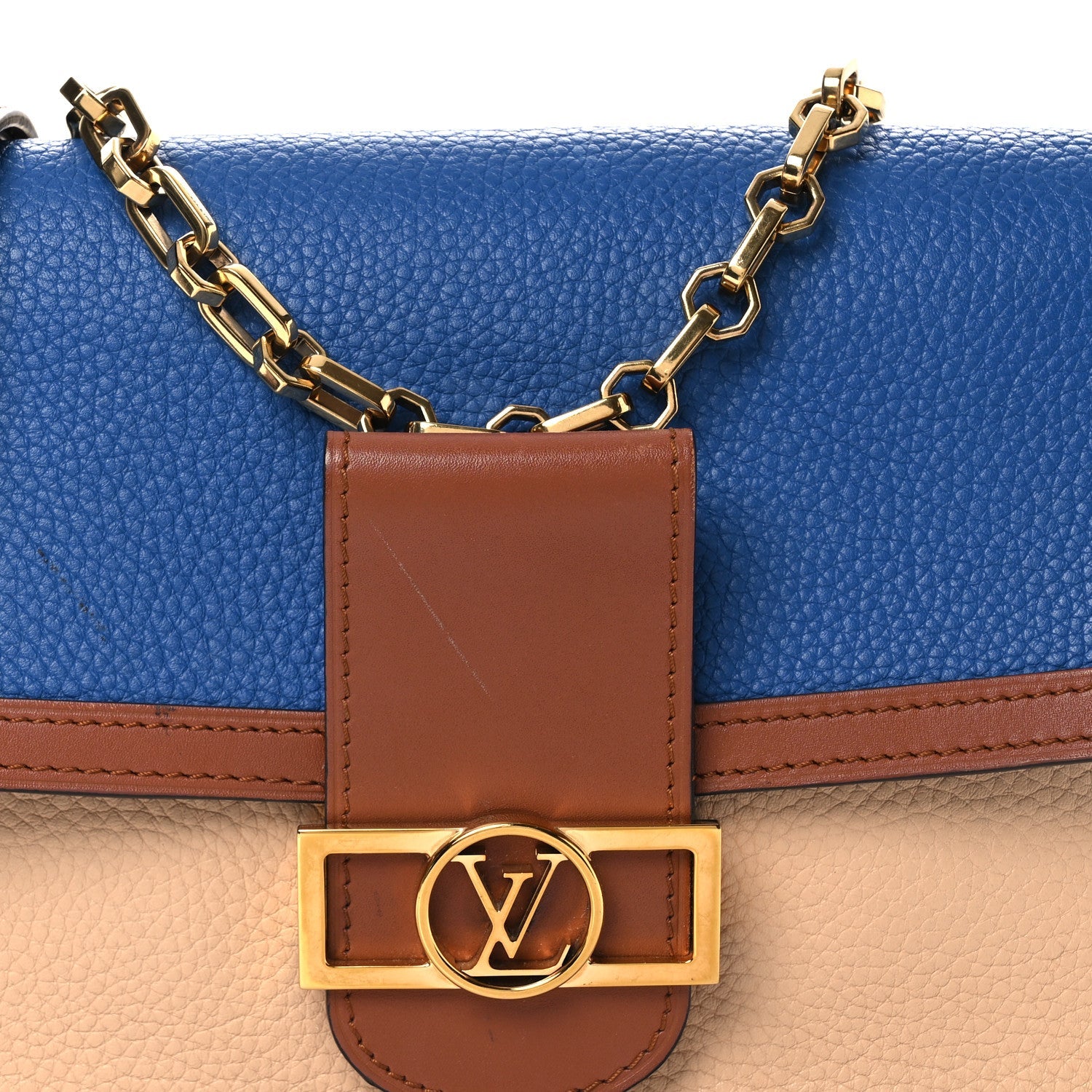 Taurillon Dauphine MM Blue Beige
