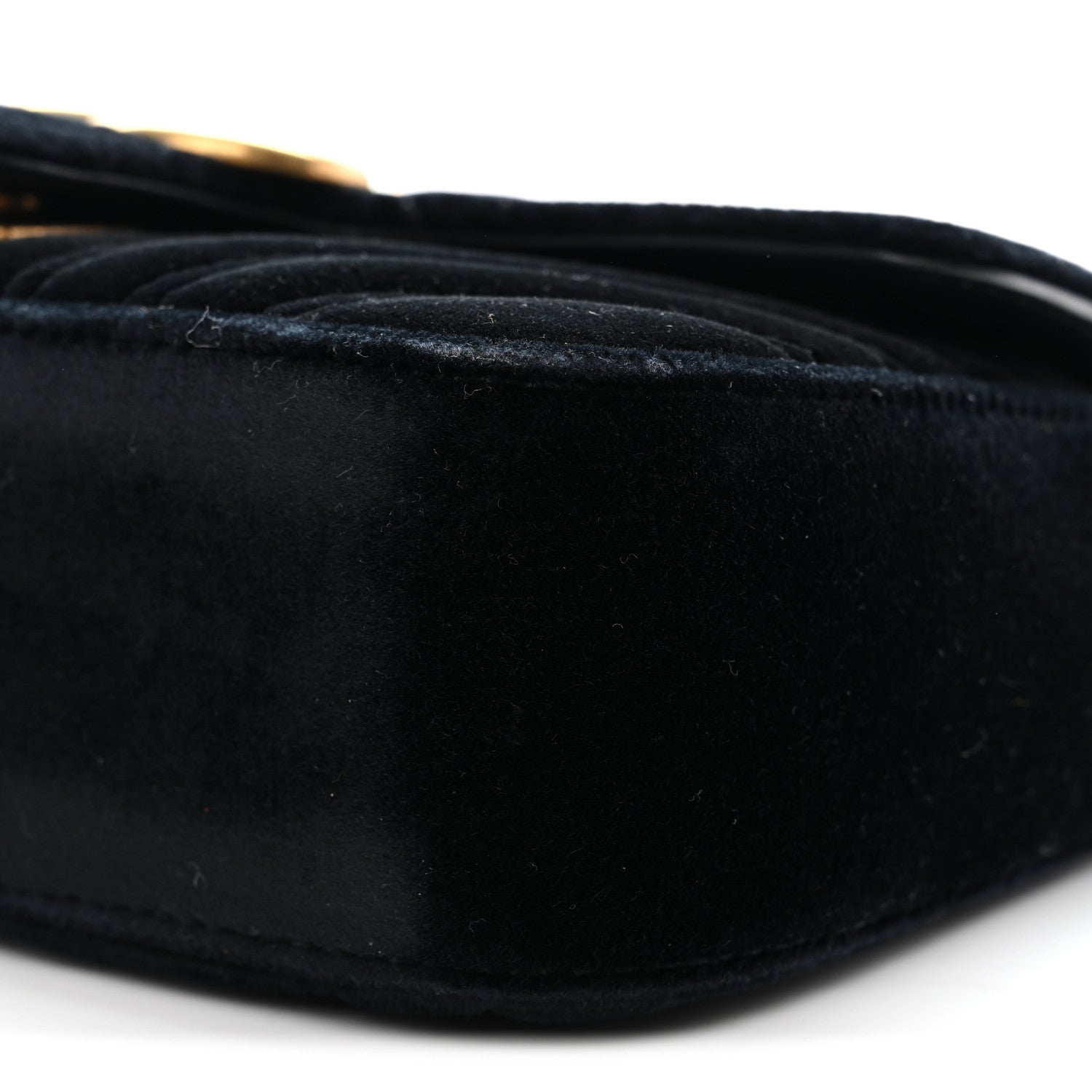 Velvet Matelasse Small GG Marmont Shoulder Bag Black
