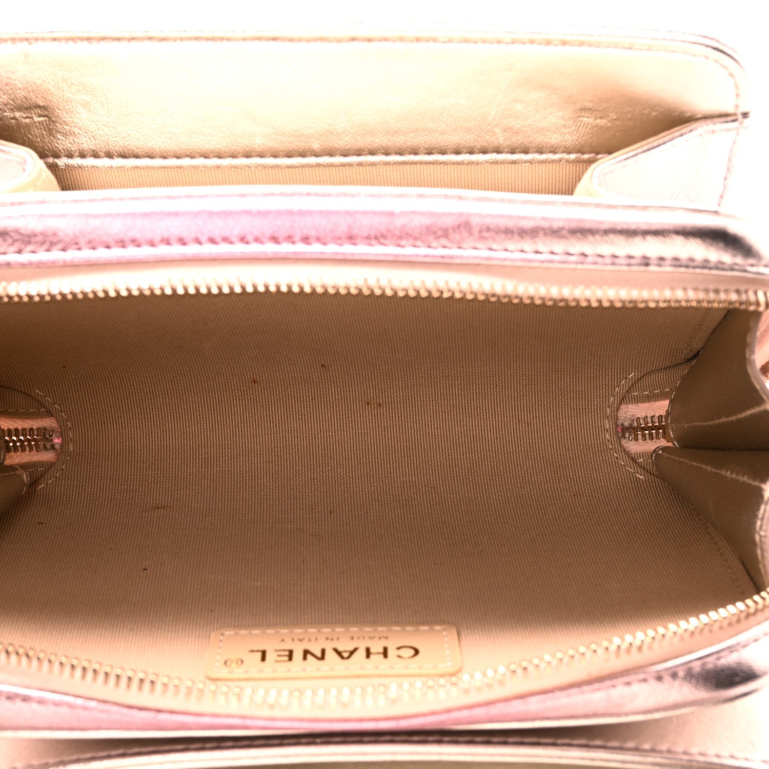Metallic Lambskin Like A Wallet Flap Golden Pink