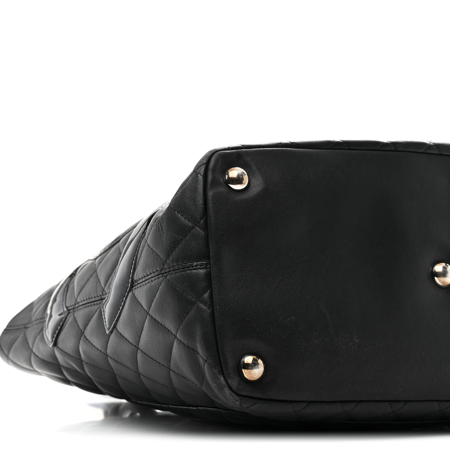 Calfskin Quilted Large Cambon Tote Black