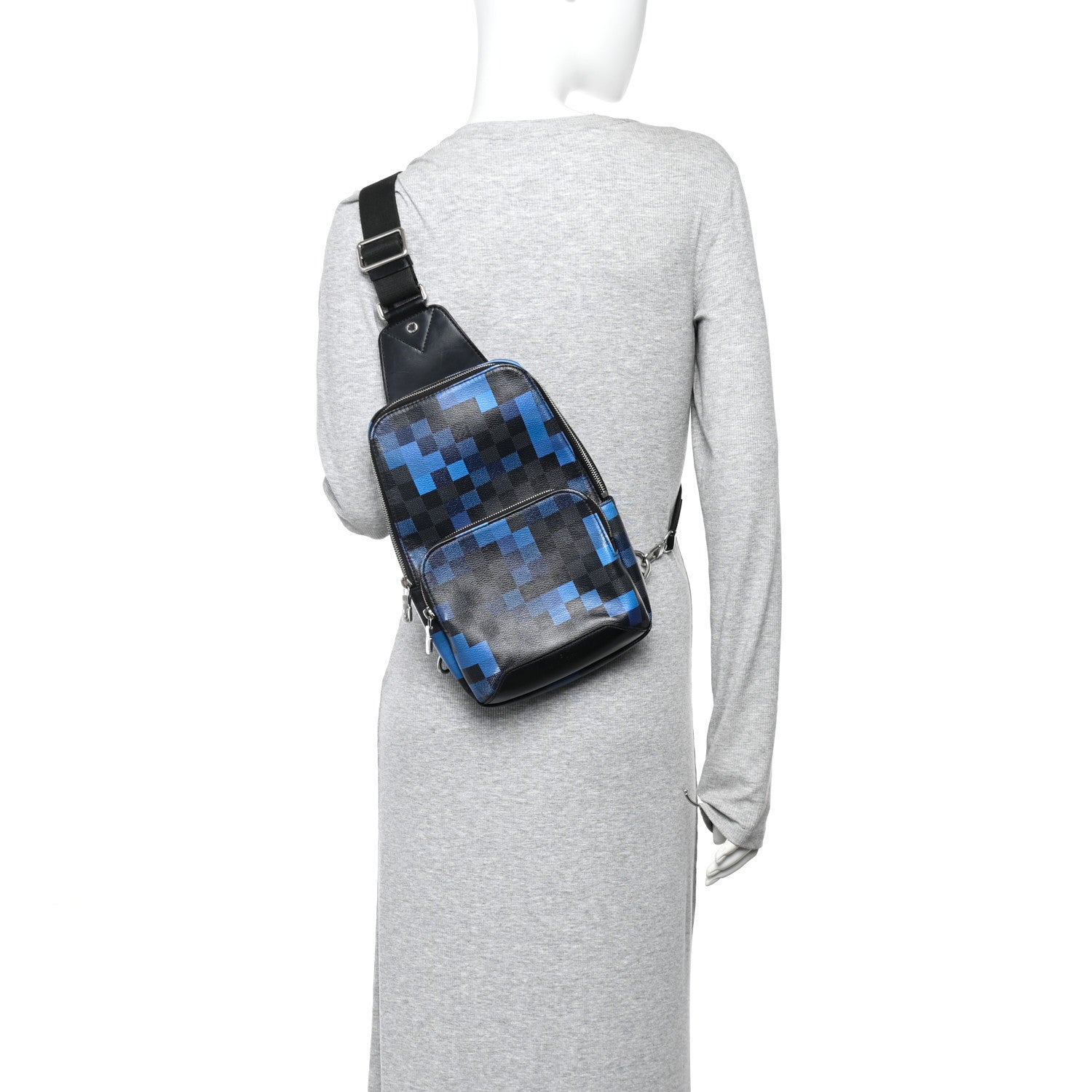 Damier Graphite Pixel Avenue Sling Backpack Blue