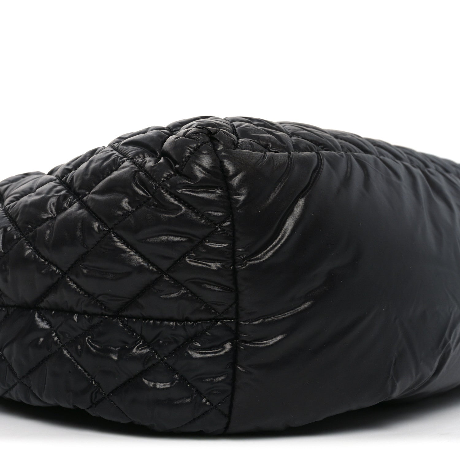 Nylon Quilted Large Coco Cocoon Tote Black