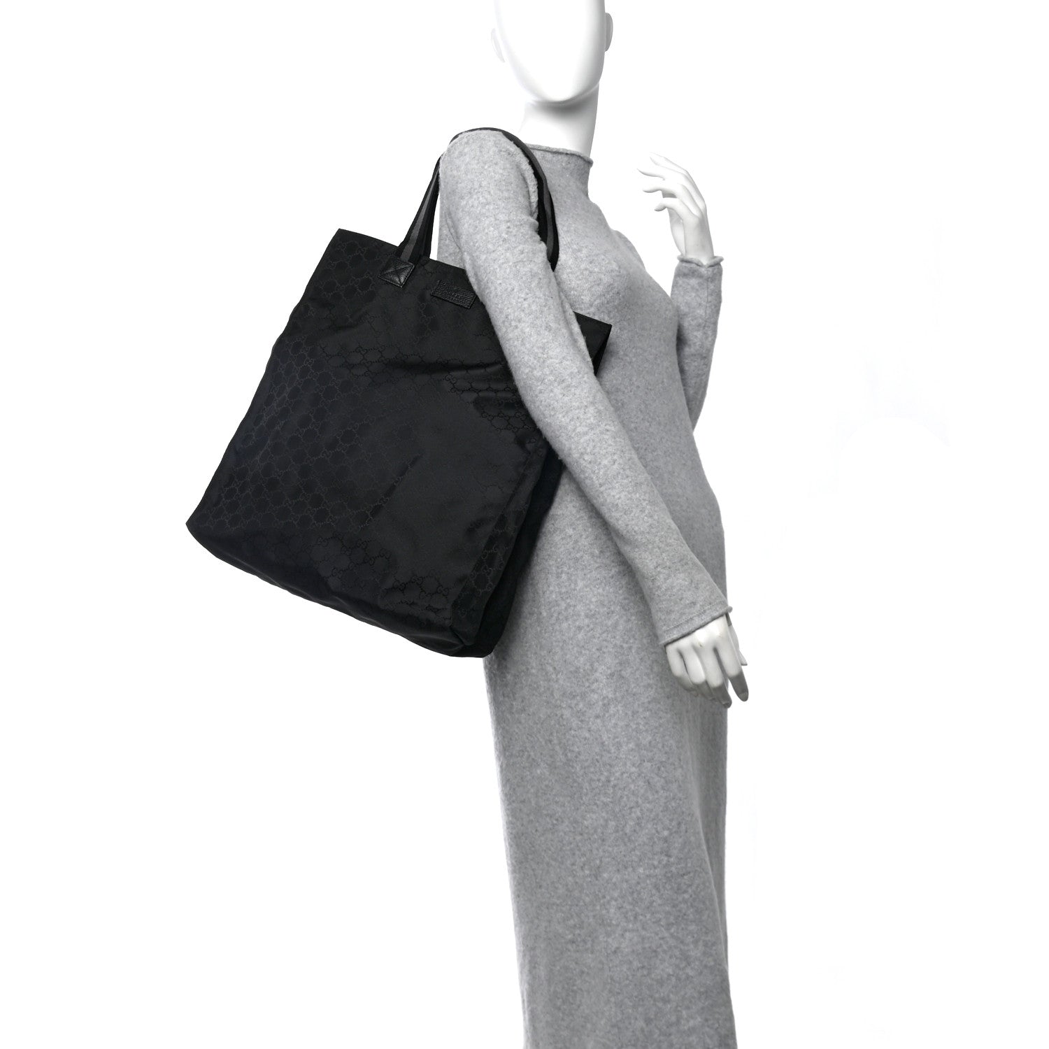Nylon Monogram Vertical Tote Black