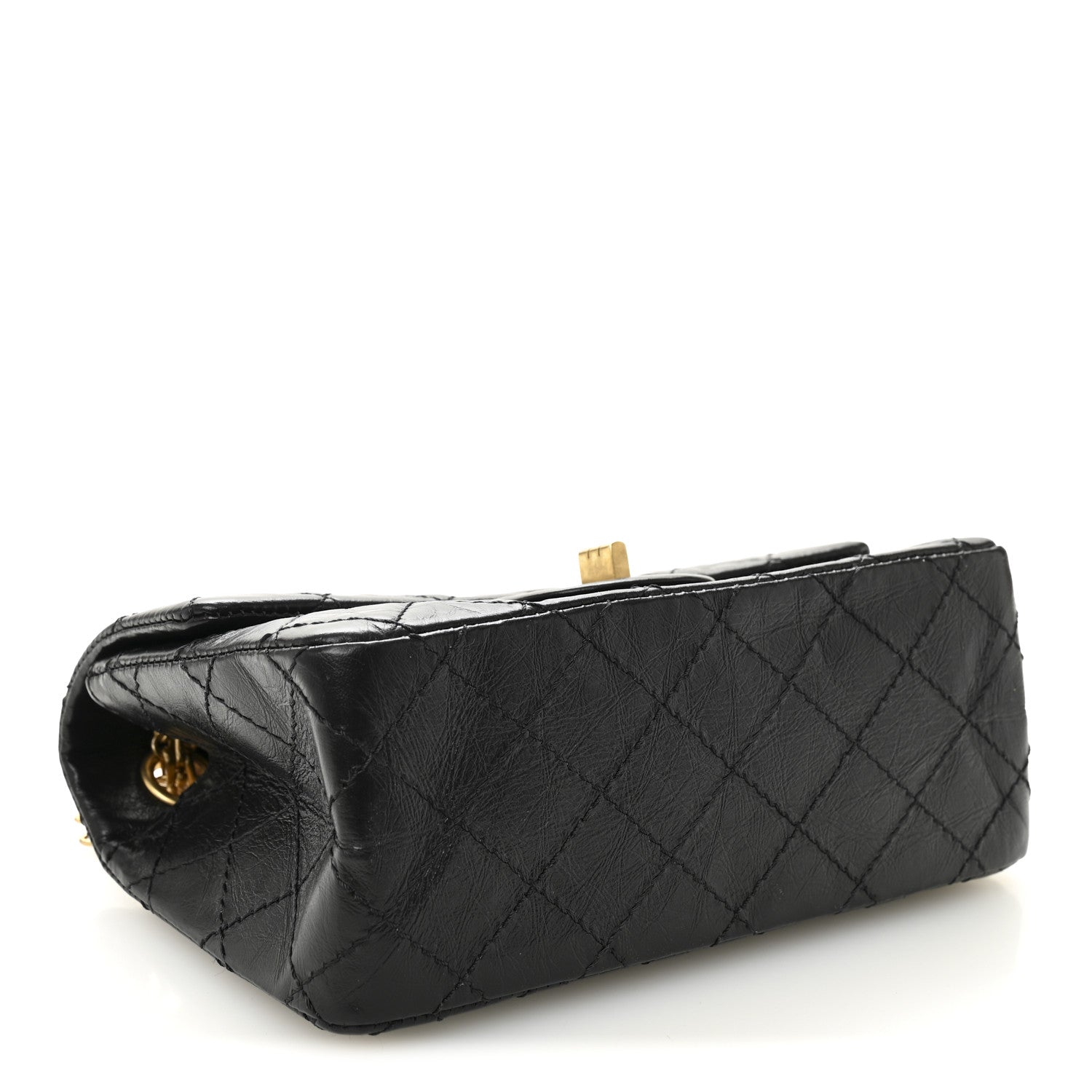 Aged Calfskin Quilted 2.55 Reissue Mini Flap Black