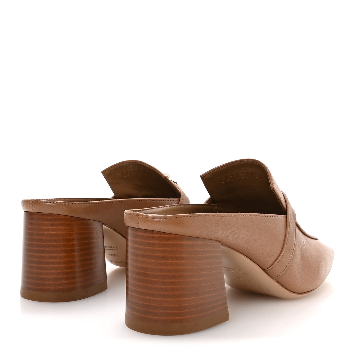 Goatskin Blossom Mules 38.5 Marron Havane