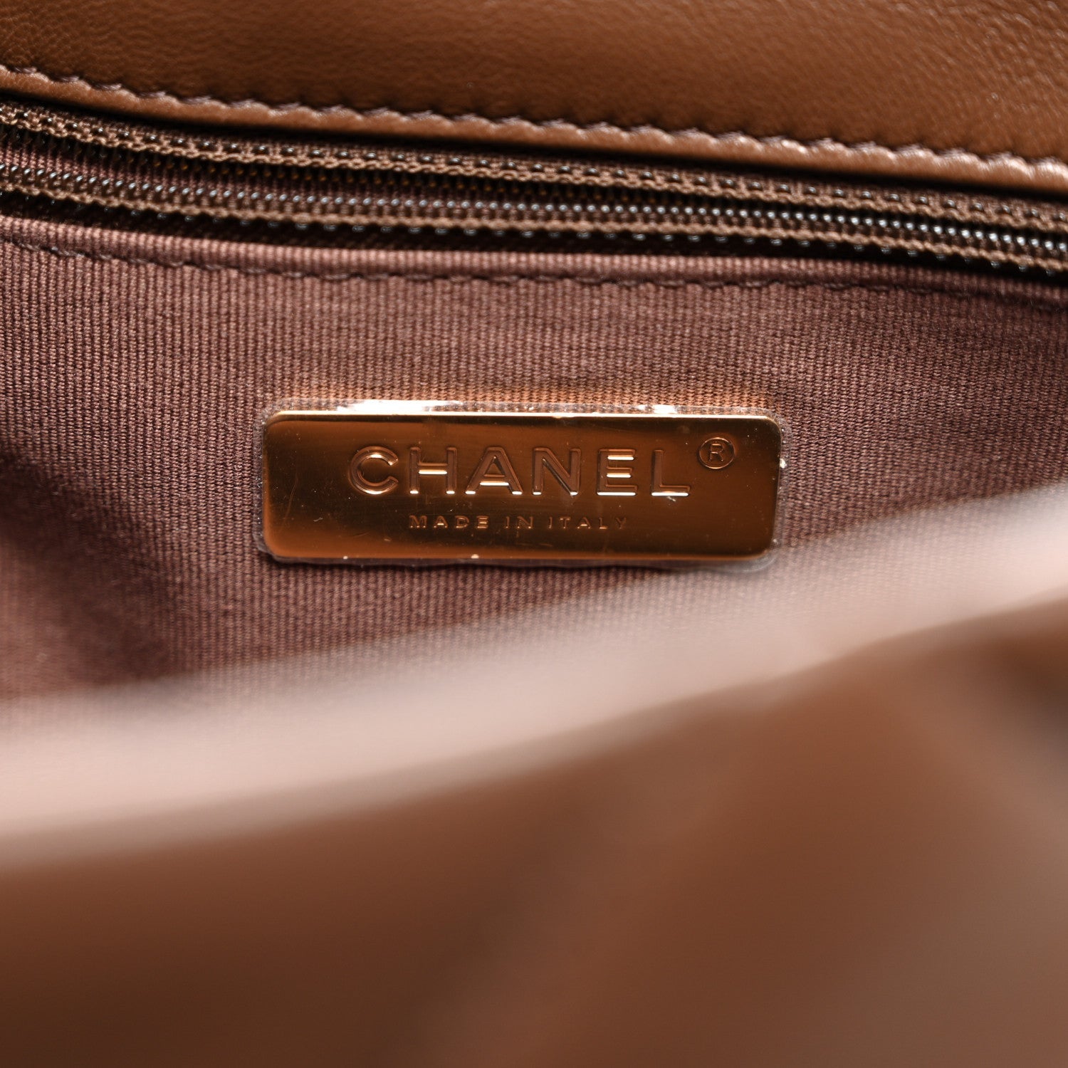 Lambskin Quilted Large Chanel 19 Flap Dark Brown