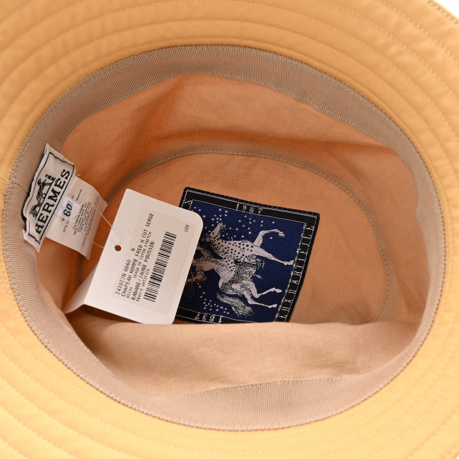 Cotton Fred H Cut Bucket Hat 60 Banane Jaune Poussin