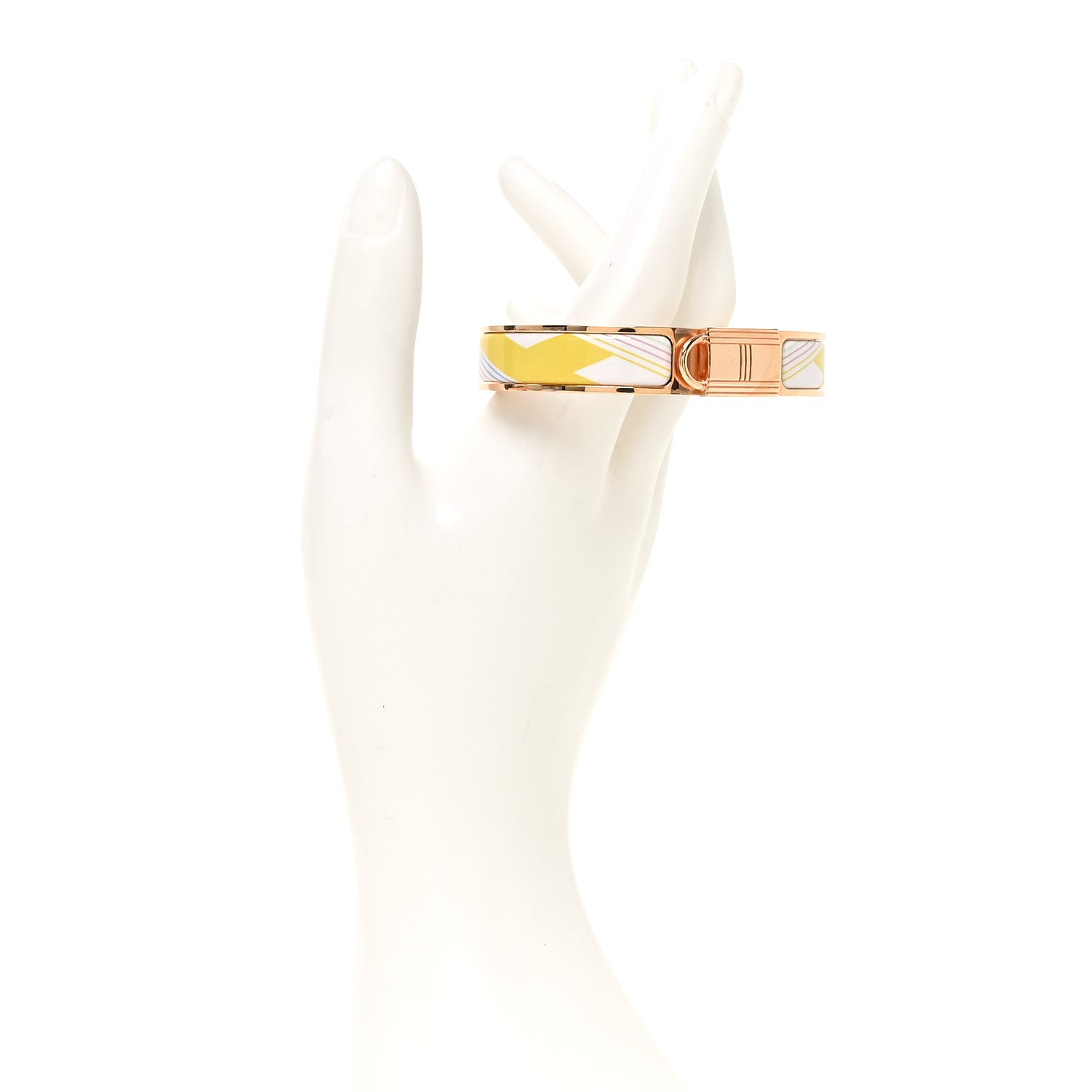 Enamel Printed H en Bias Narrow H Vibration Clic Cadenas Bracelet PM Pastel Acidule