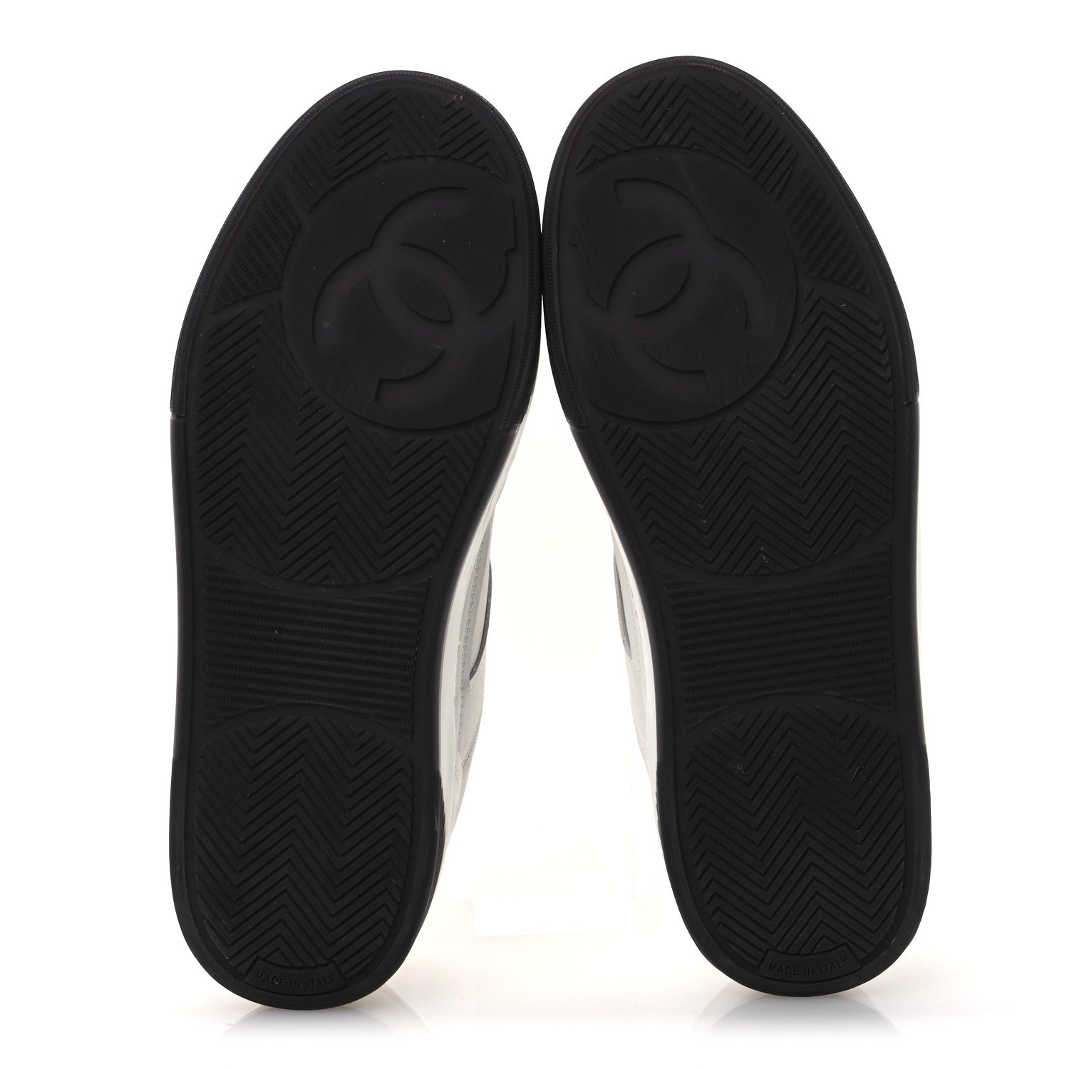 Calfskin CC Womens Sneakers 38 White Black