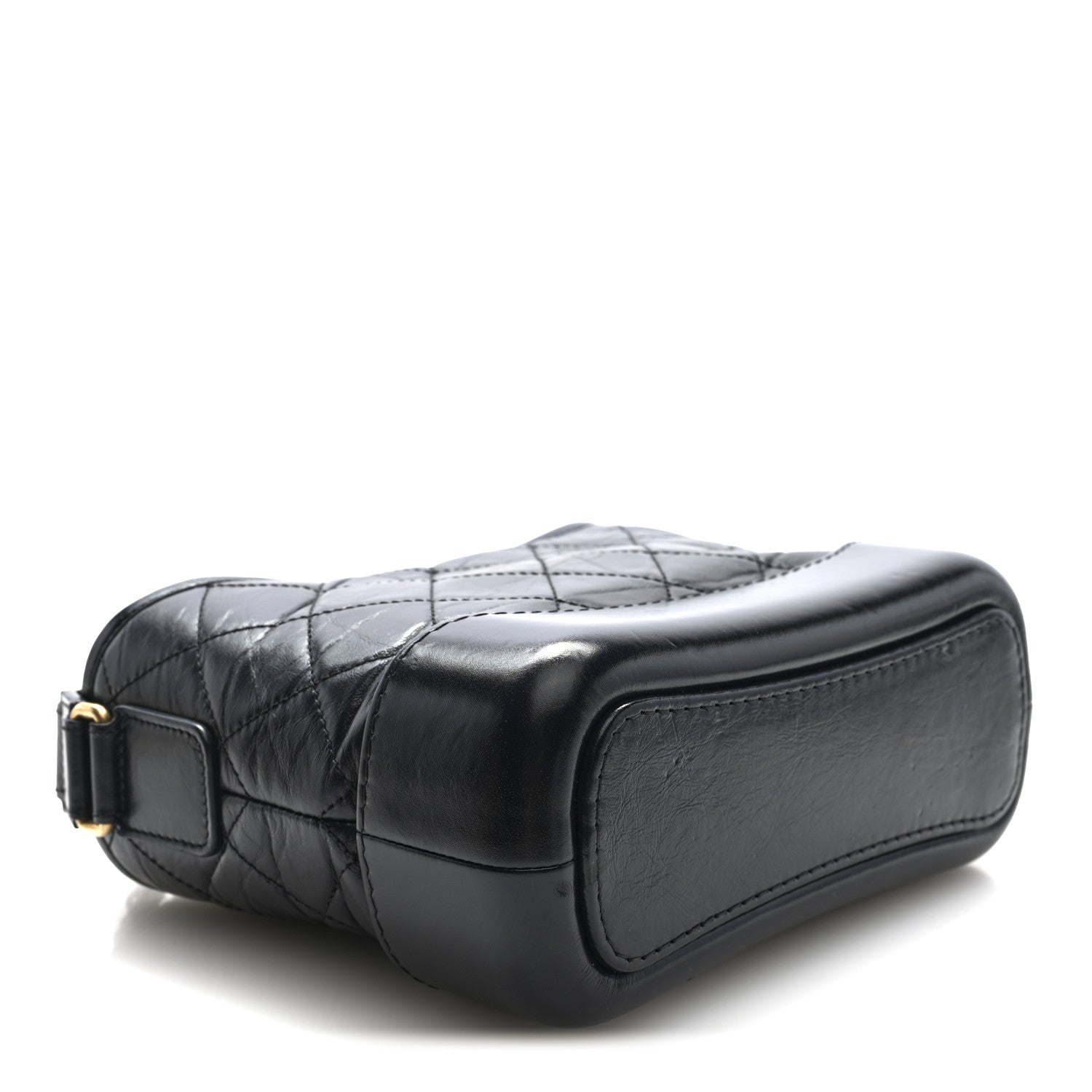 Aged Calfskin Quilted Small Gabrielle Logo Hobo Black