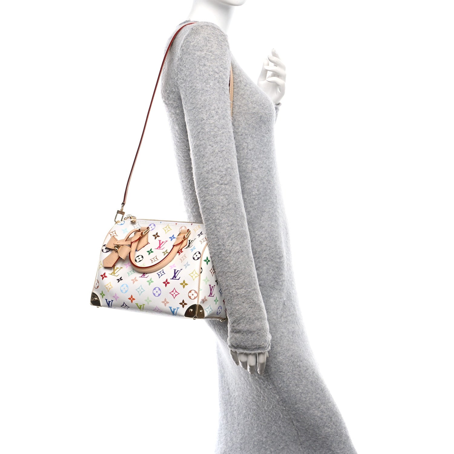 LV X TM Monogram Multicolor Speedy Bandouliere 25 White