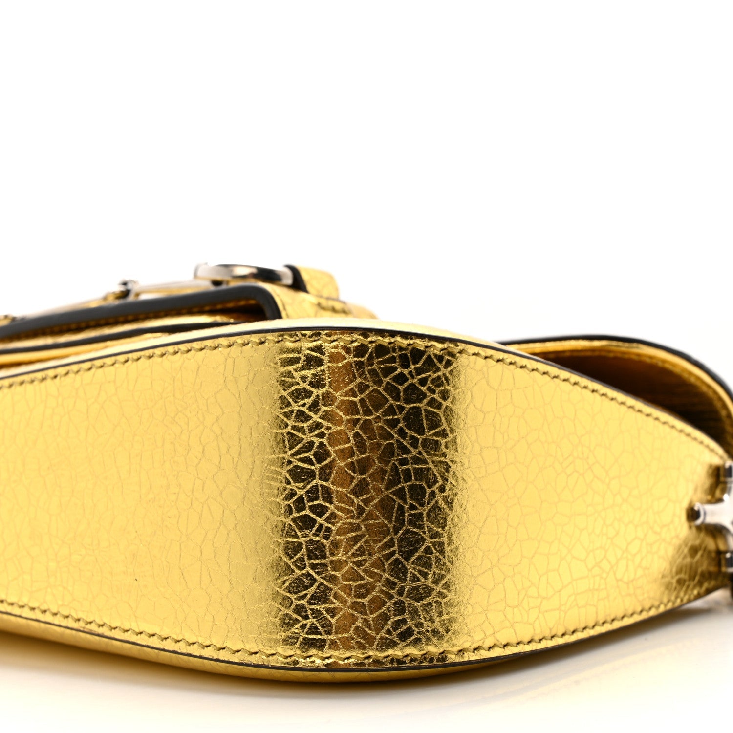 Metallic Calfskin Mini Horsebit 1955 Asymmetric Shoulder Bag Gold