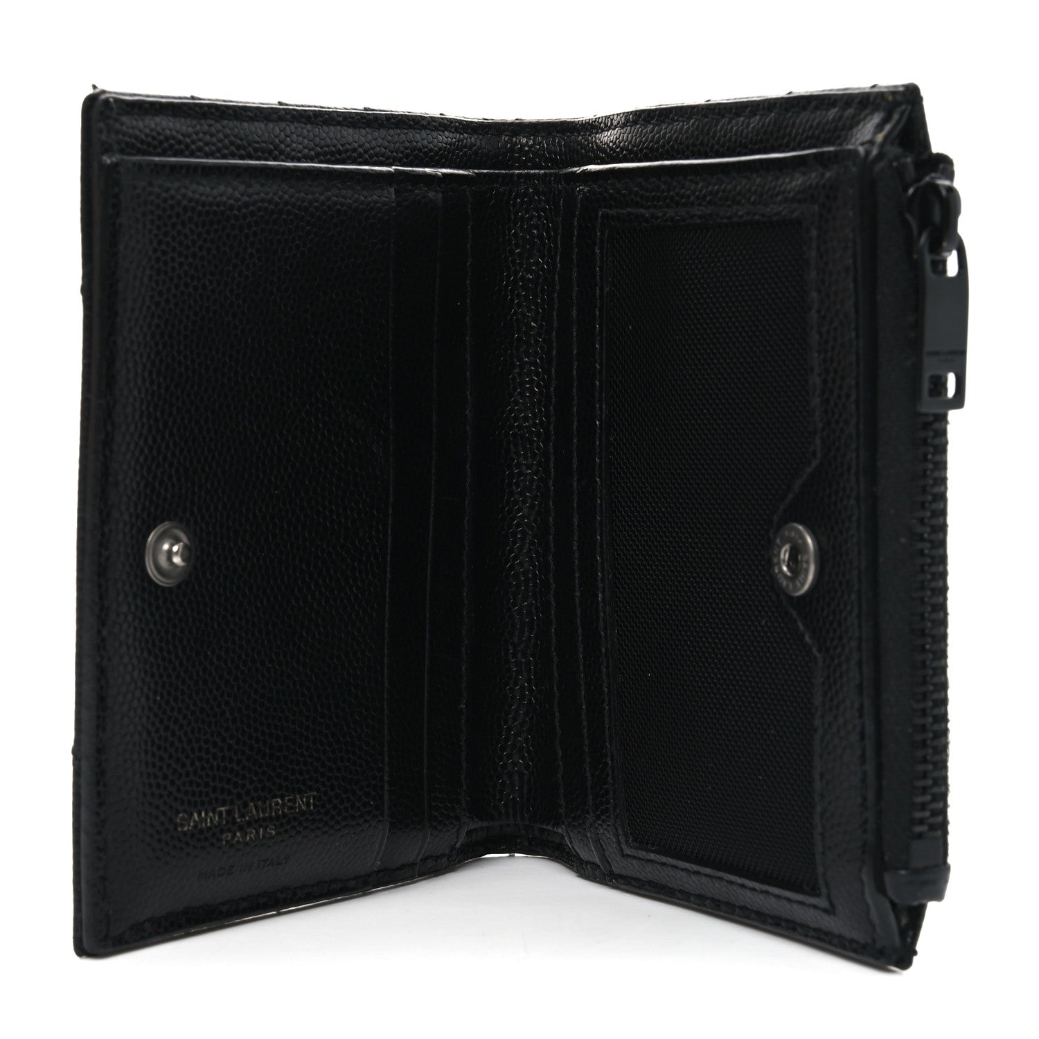 Grain De Poudre Matelasse Chevron Monogram Zipped Card Case Black