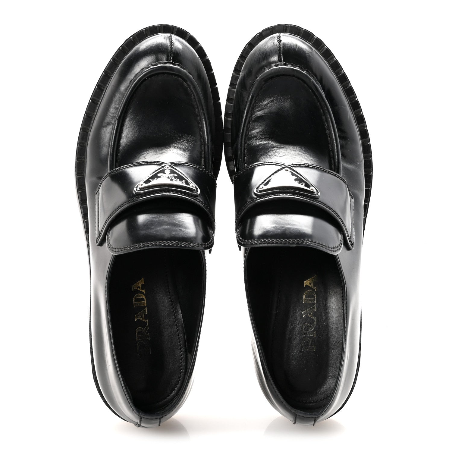 Spazzolato Metal Triangle Logo 50mm Loafers 40 Black