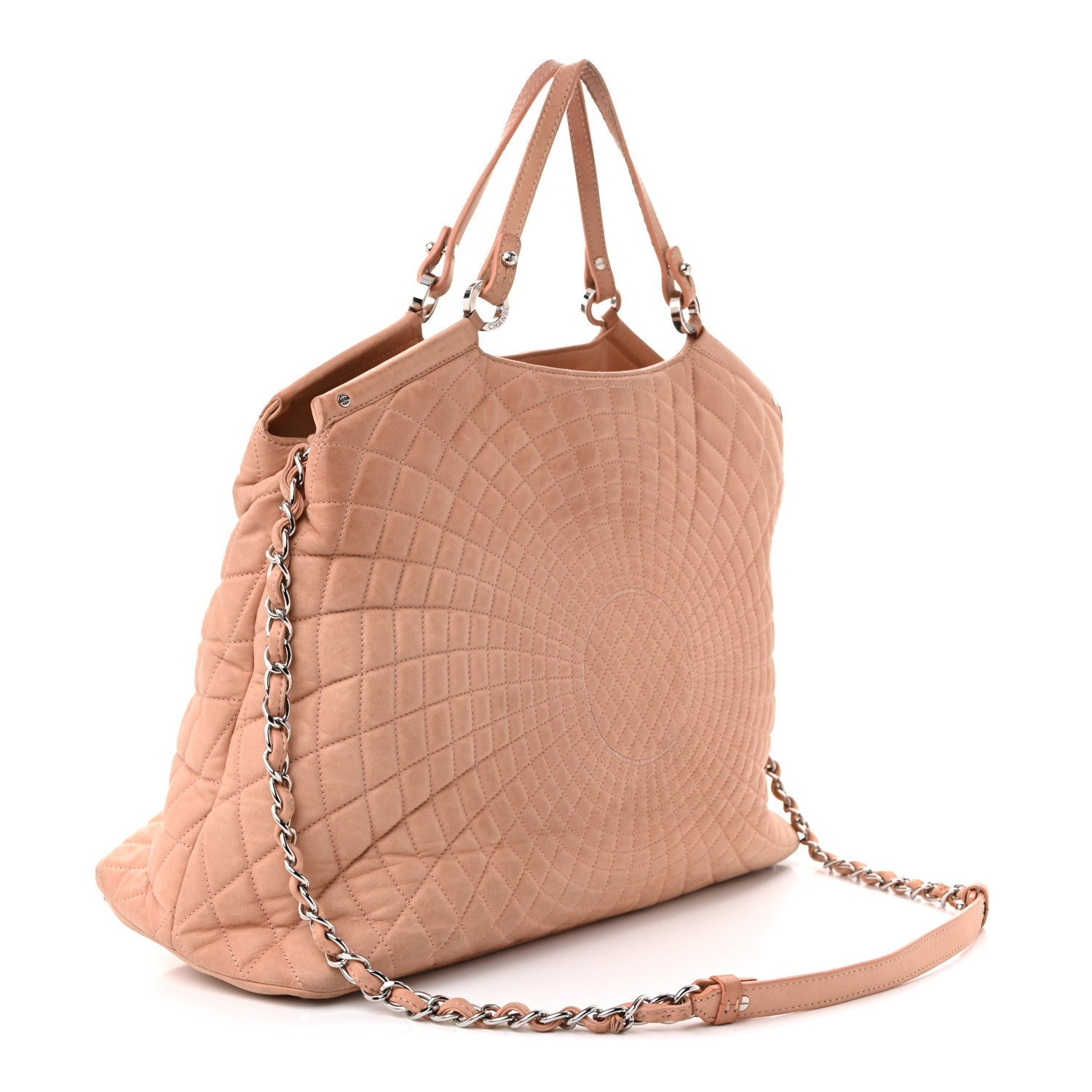 Iridescent Calfskin Large Sea Hit Tote Pink
