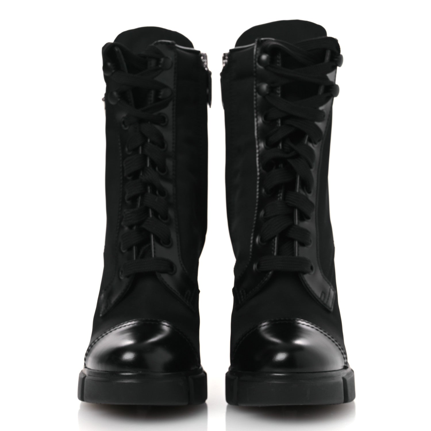 Spazzolato Re-Nylon Metal Triangle Logo 110mm Ankle Boots 36.5 Black