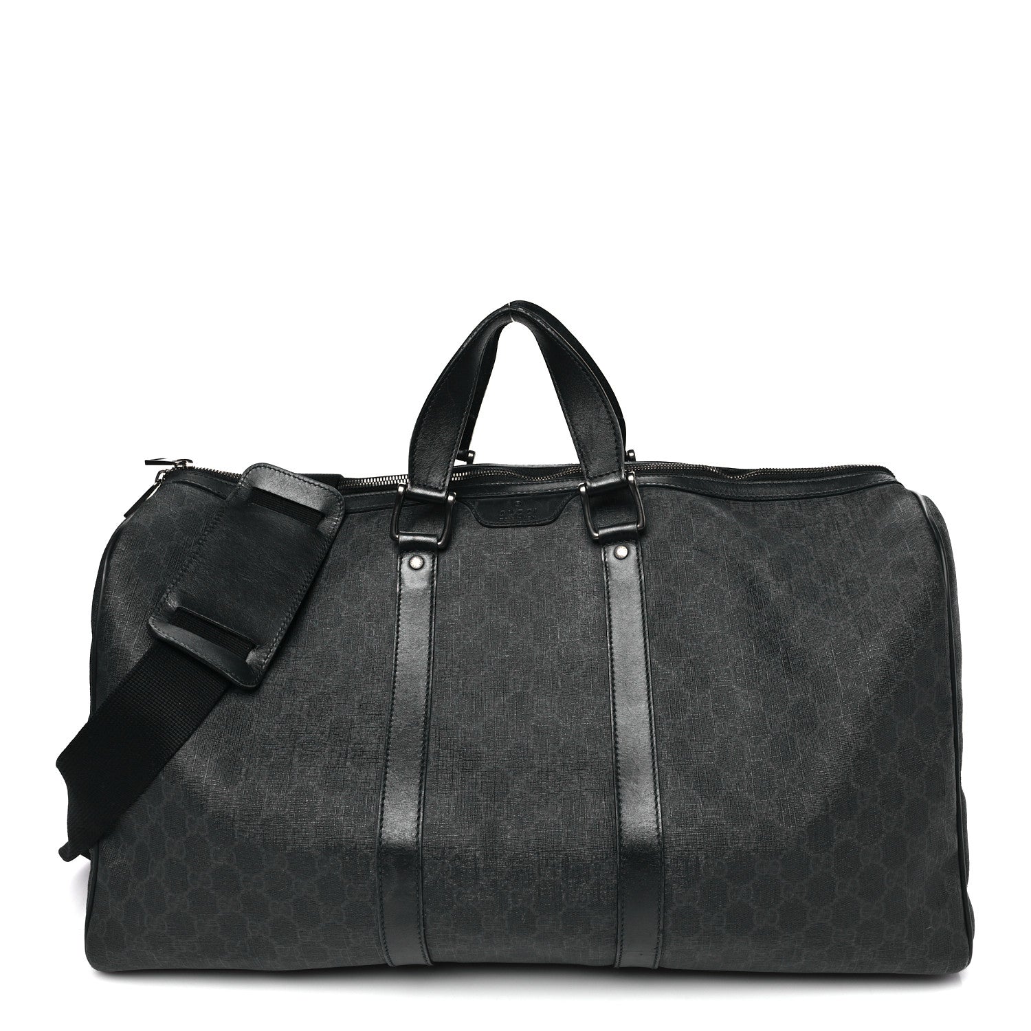 GG Supreme Monogram Medium Carry-On Duffle Bag Black Grey