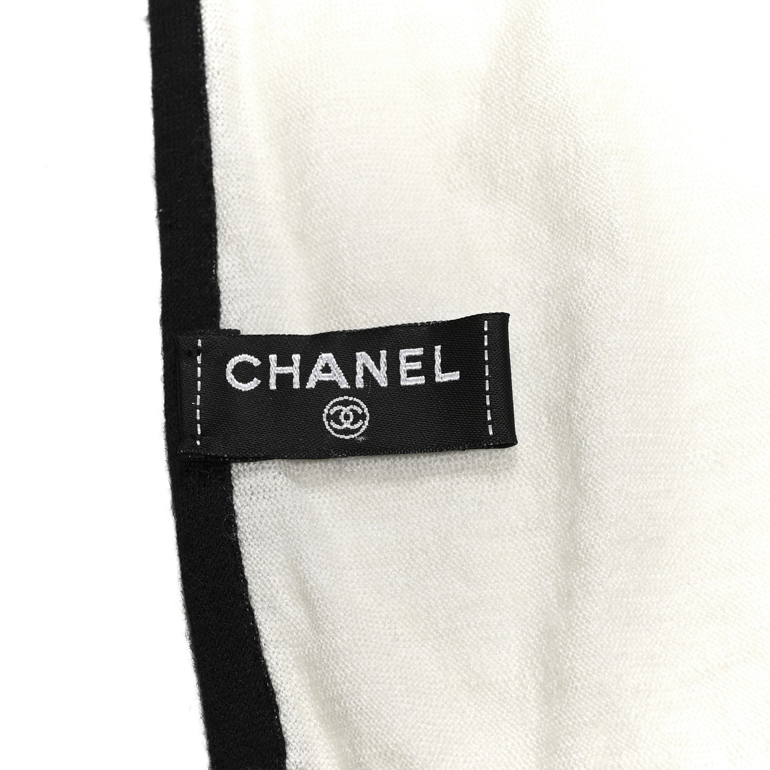 Cashmere Silk CC Scarf White Black