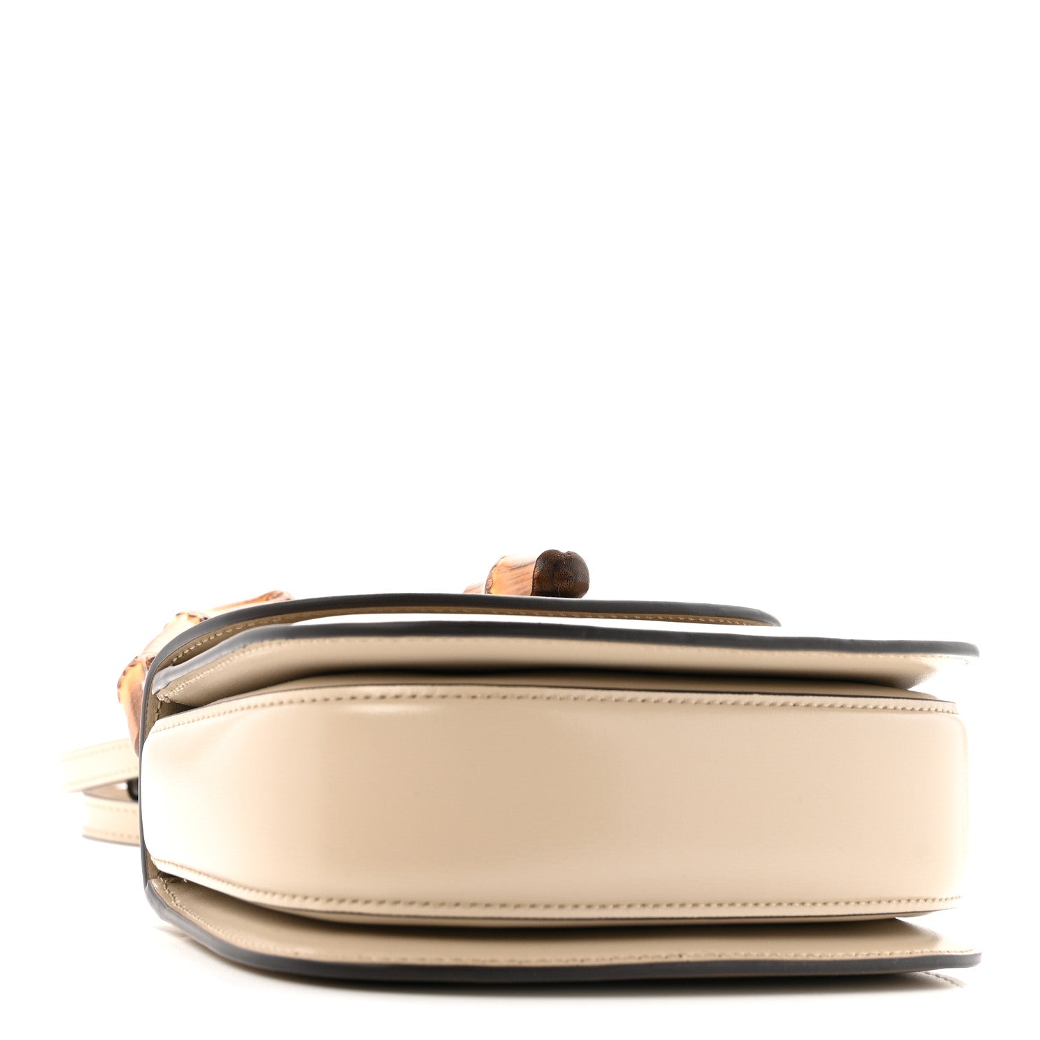 Boarded Dyana Lux Calfskin Web Small Bamboo 1947 Top Handle Bag Oatmeal