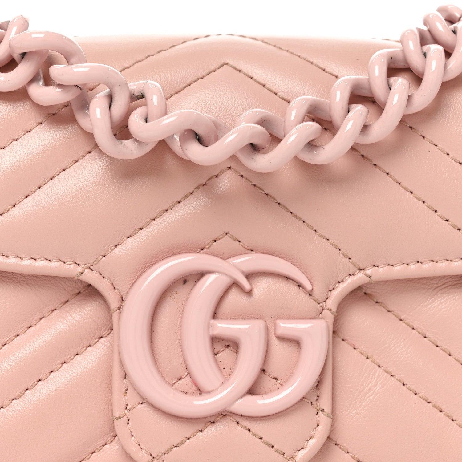 Calfskin Matelasse Monochrome GG Marmont Chain Belt Bag Perfect Pink