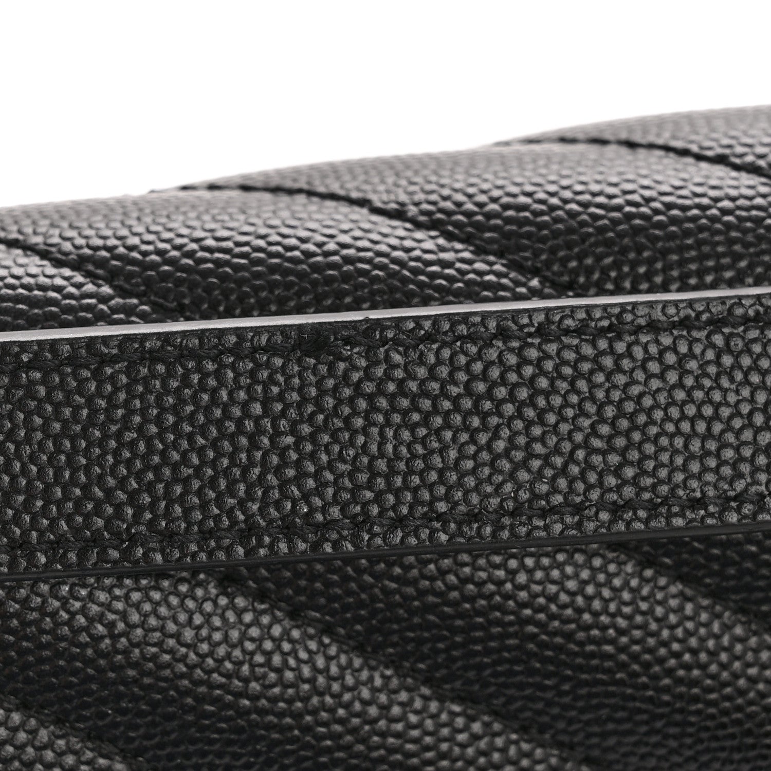 Grain De Poudre Textured Mixed Matelasse Large Triquilt Monogram Monochrome Satchel Black