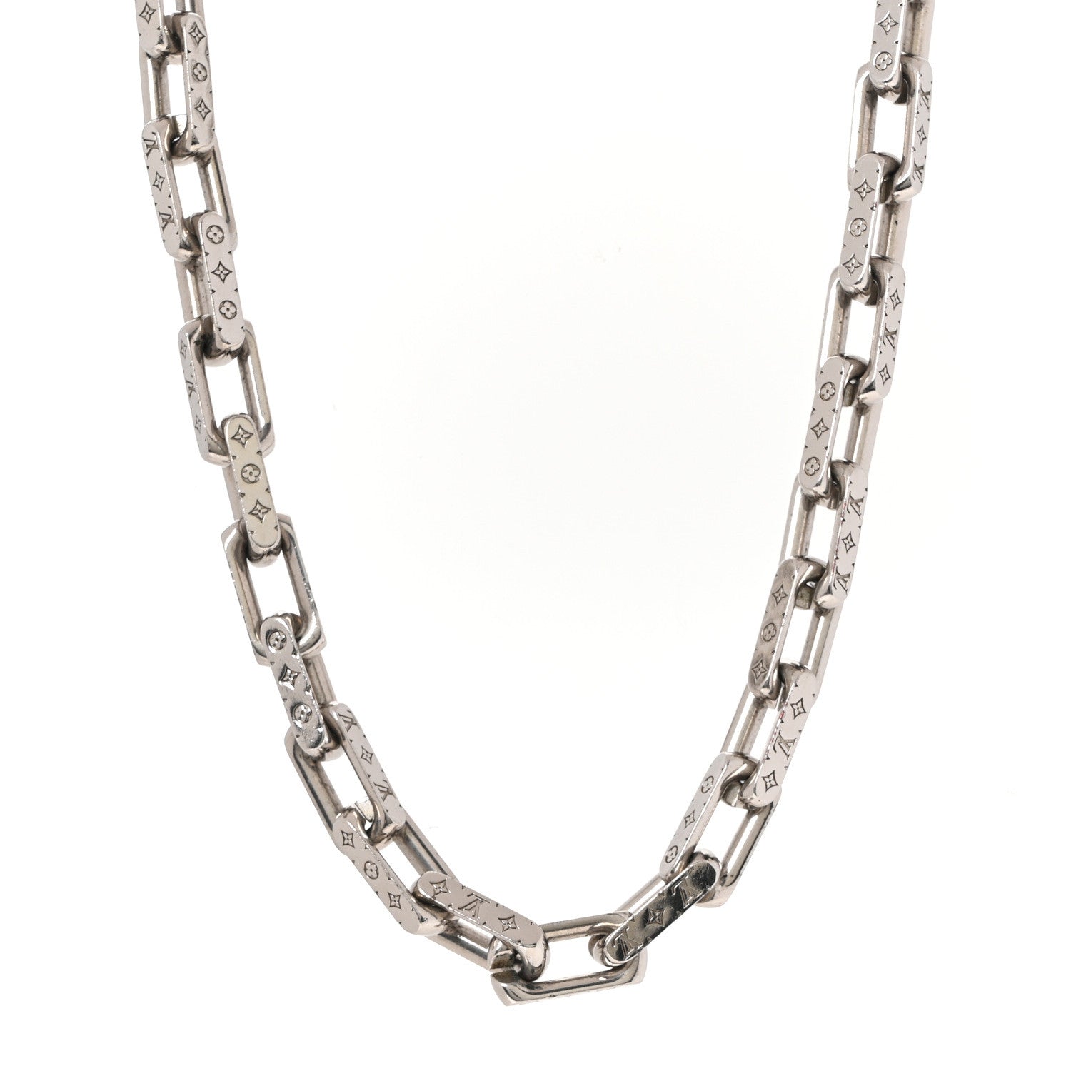 Monogram Chain Necklace Silver