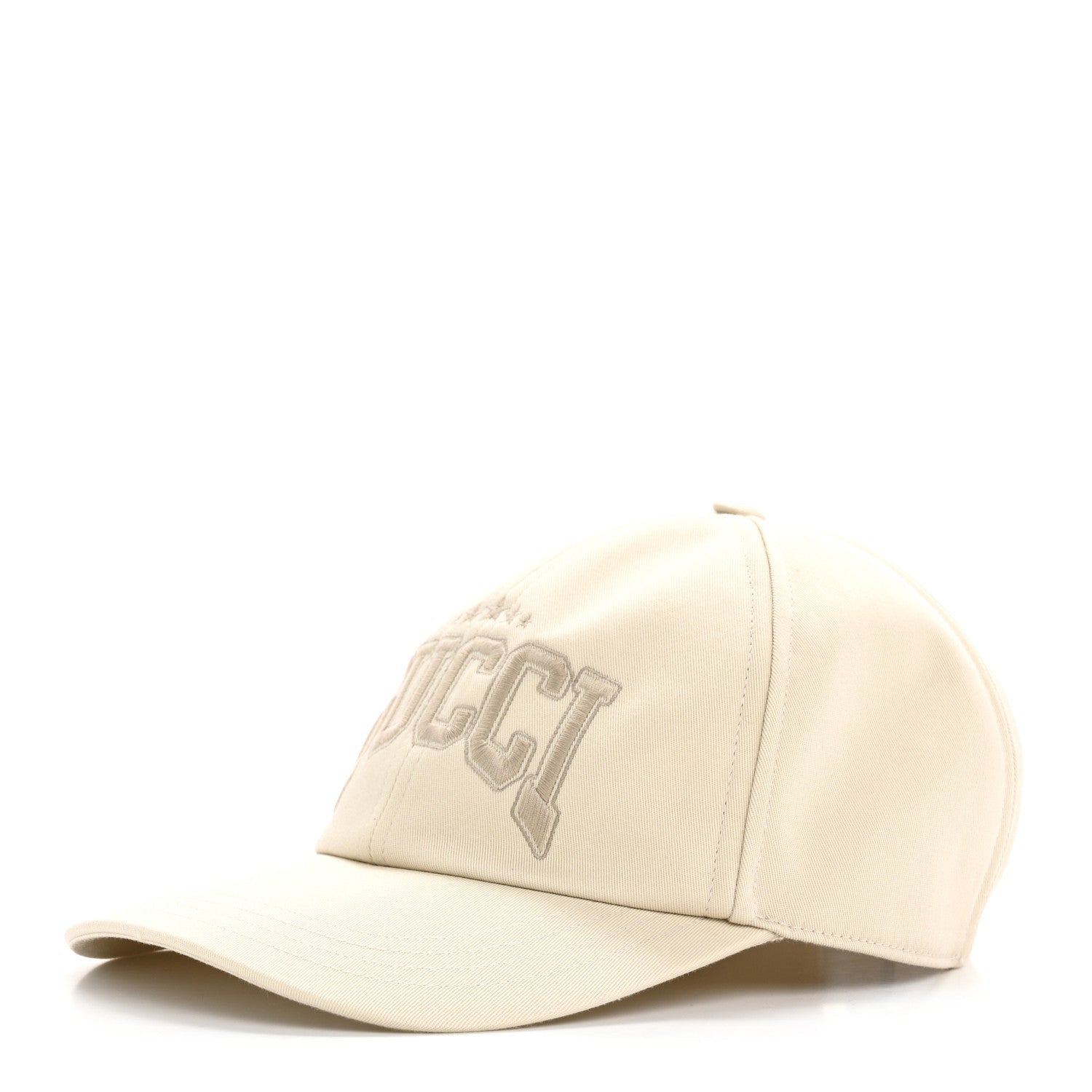 Cotton Embroidered Logo Baseball Hat S Ivory
