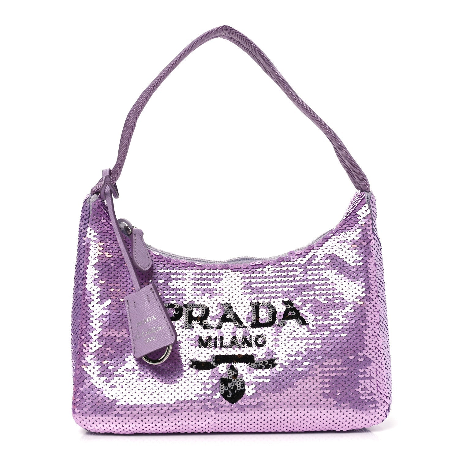 Paillettes Sequin Mini Re-Edition 2000 Bag Lilium Black