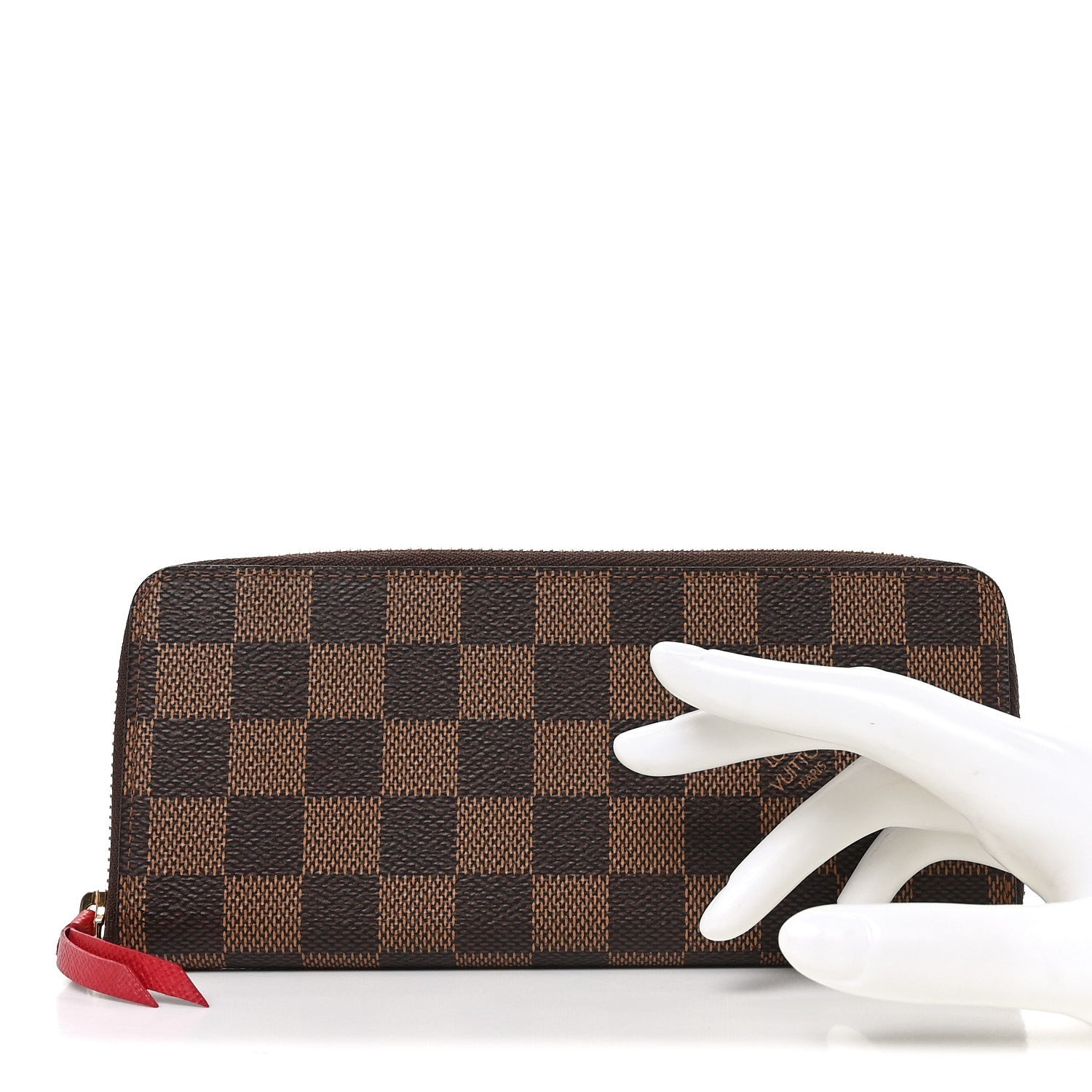Damier Ebene Clemence Wallet Cherry
