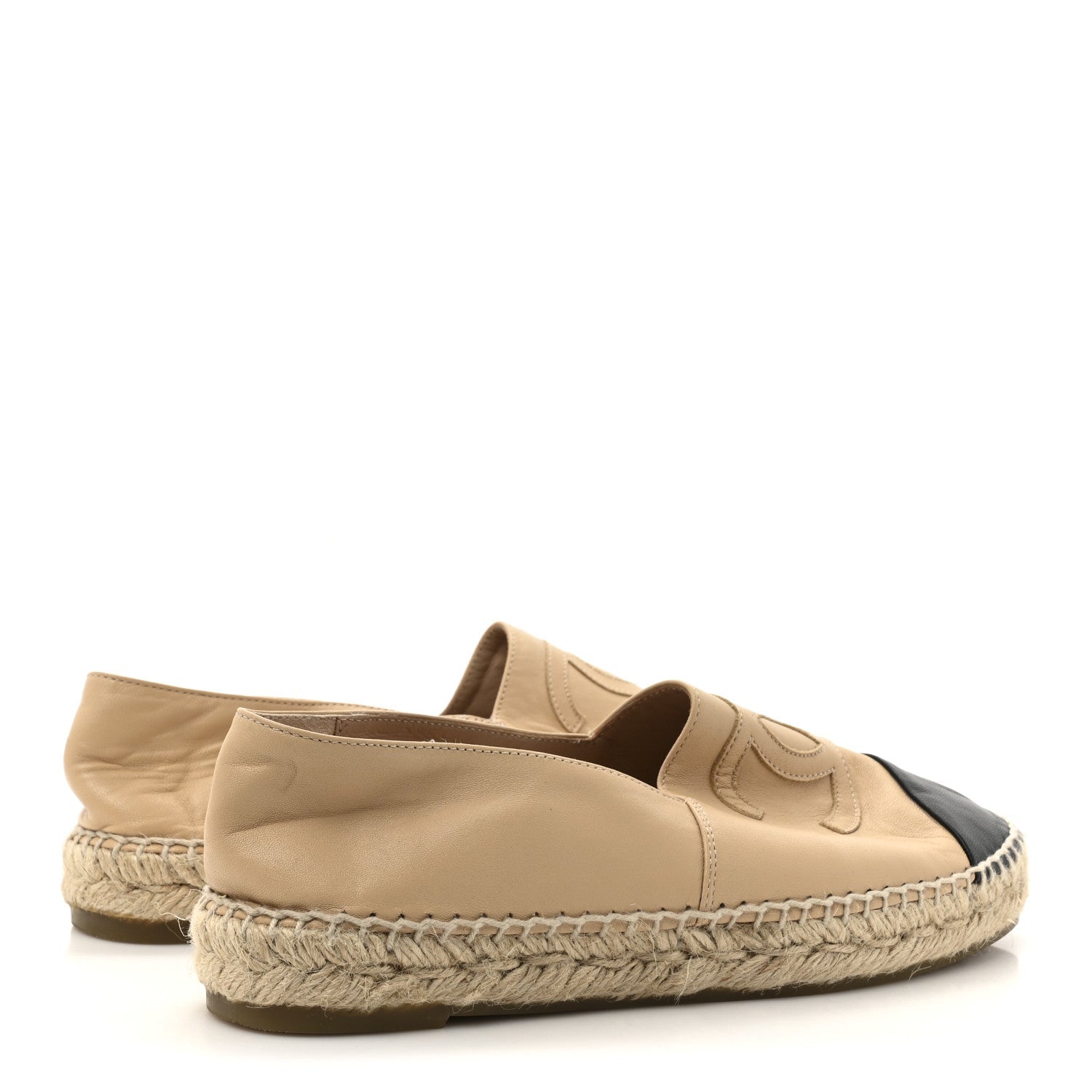 Lambskin CC Espadrilles 38 Beige Black
