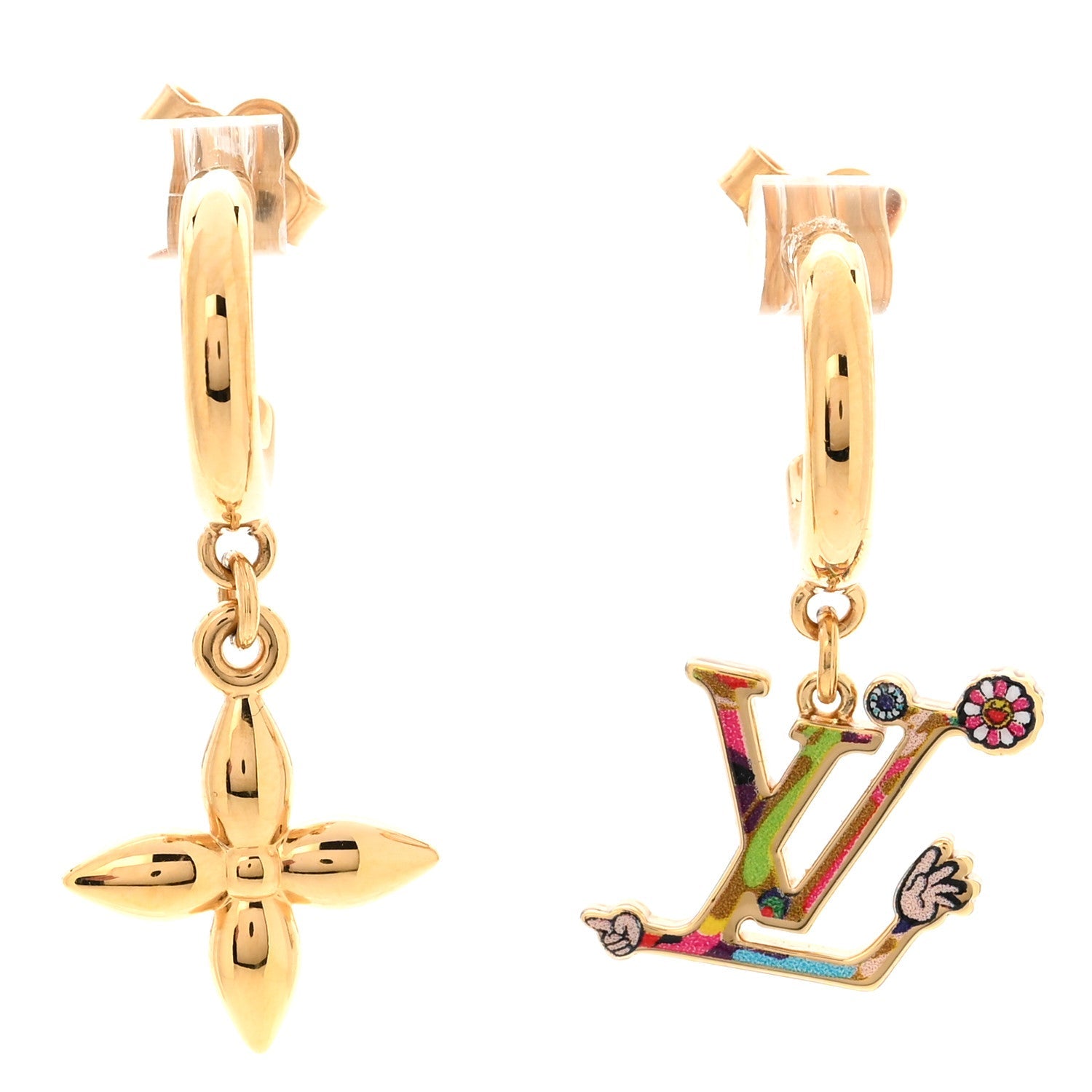 LV X TM Superflat Earrings Gold Multicolor