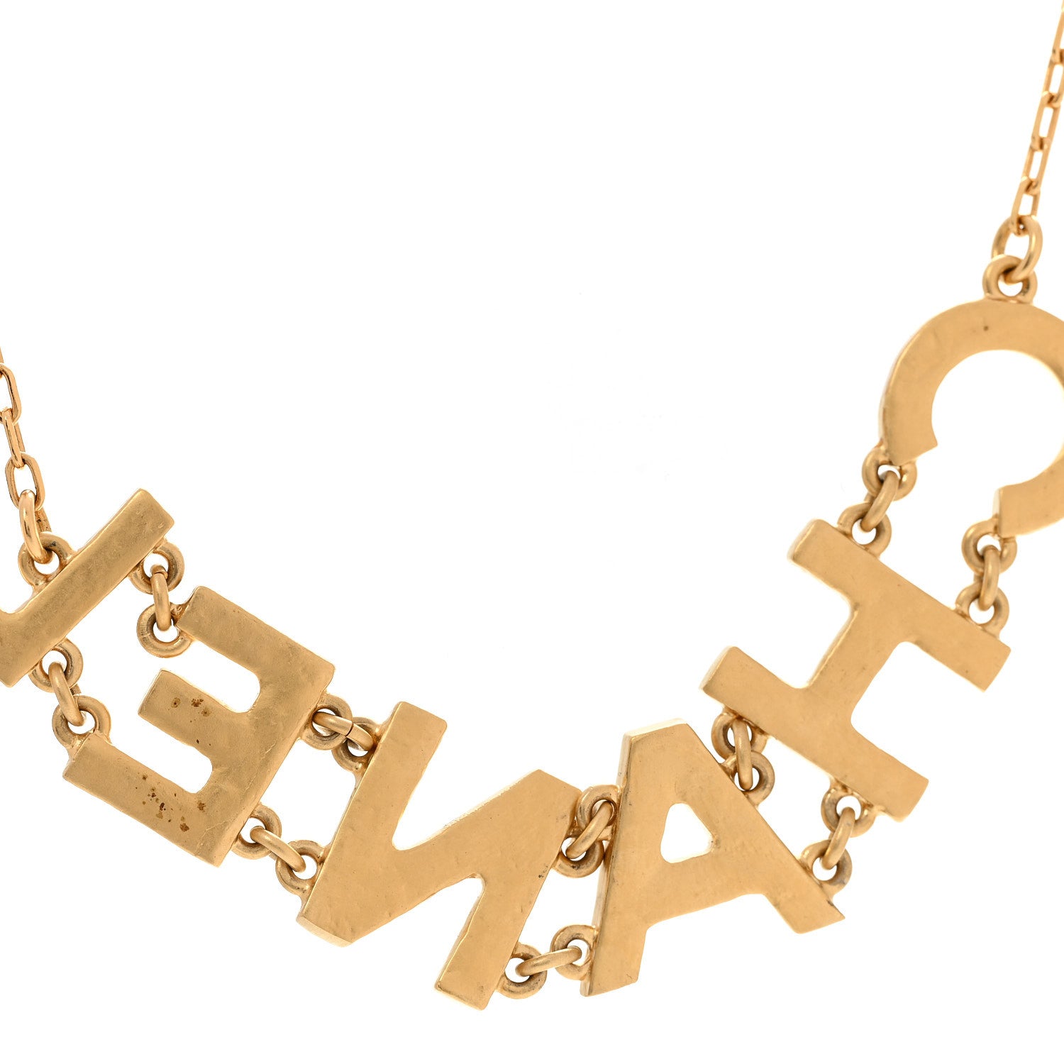 Metal Crystal 90's Icon Logo Necklace Gold