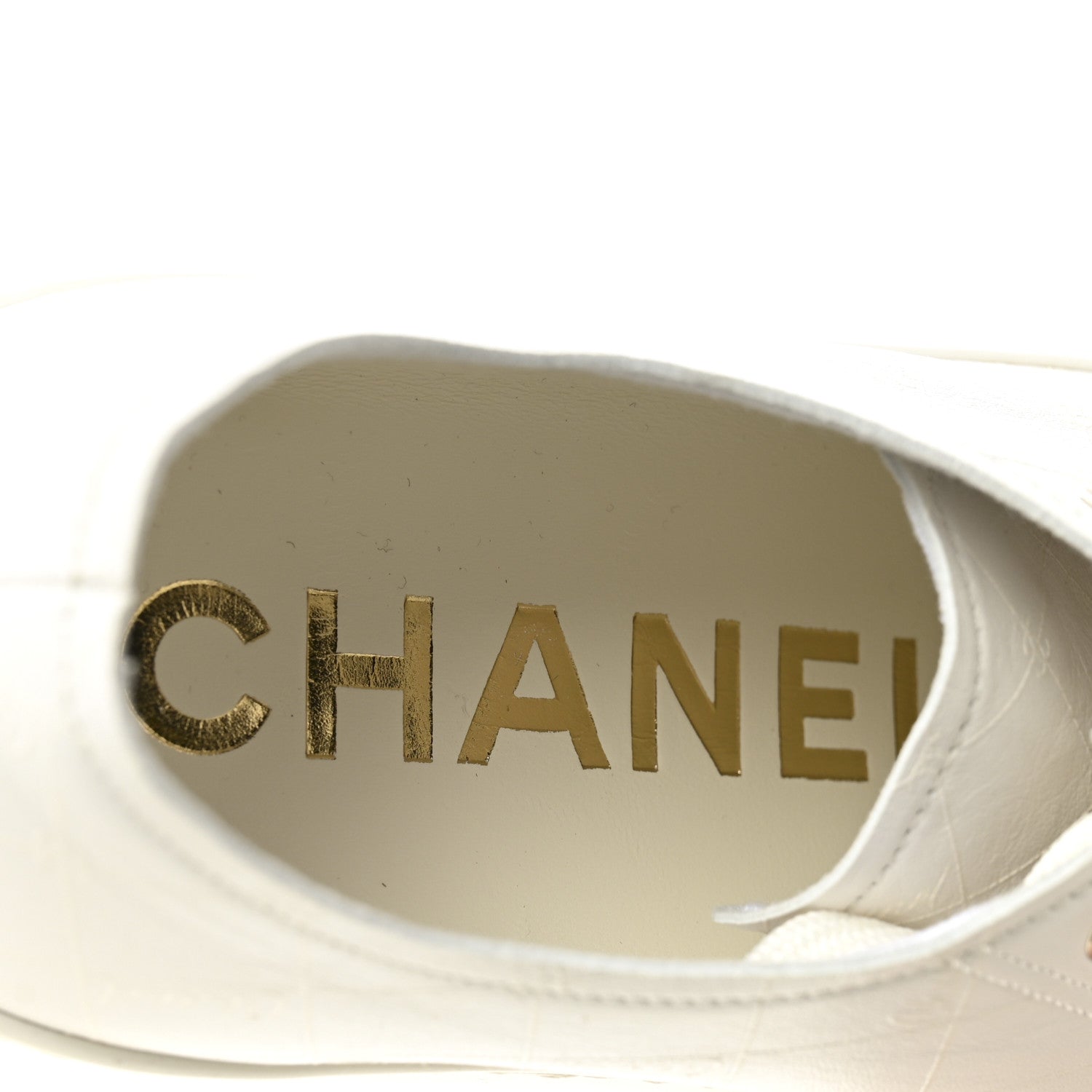 Lambskin Printed Logo Sneakers 38 White