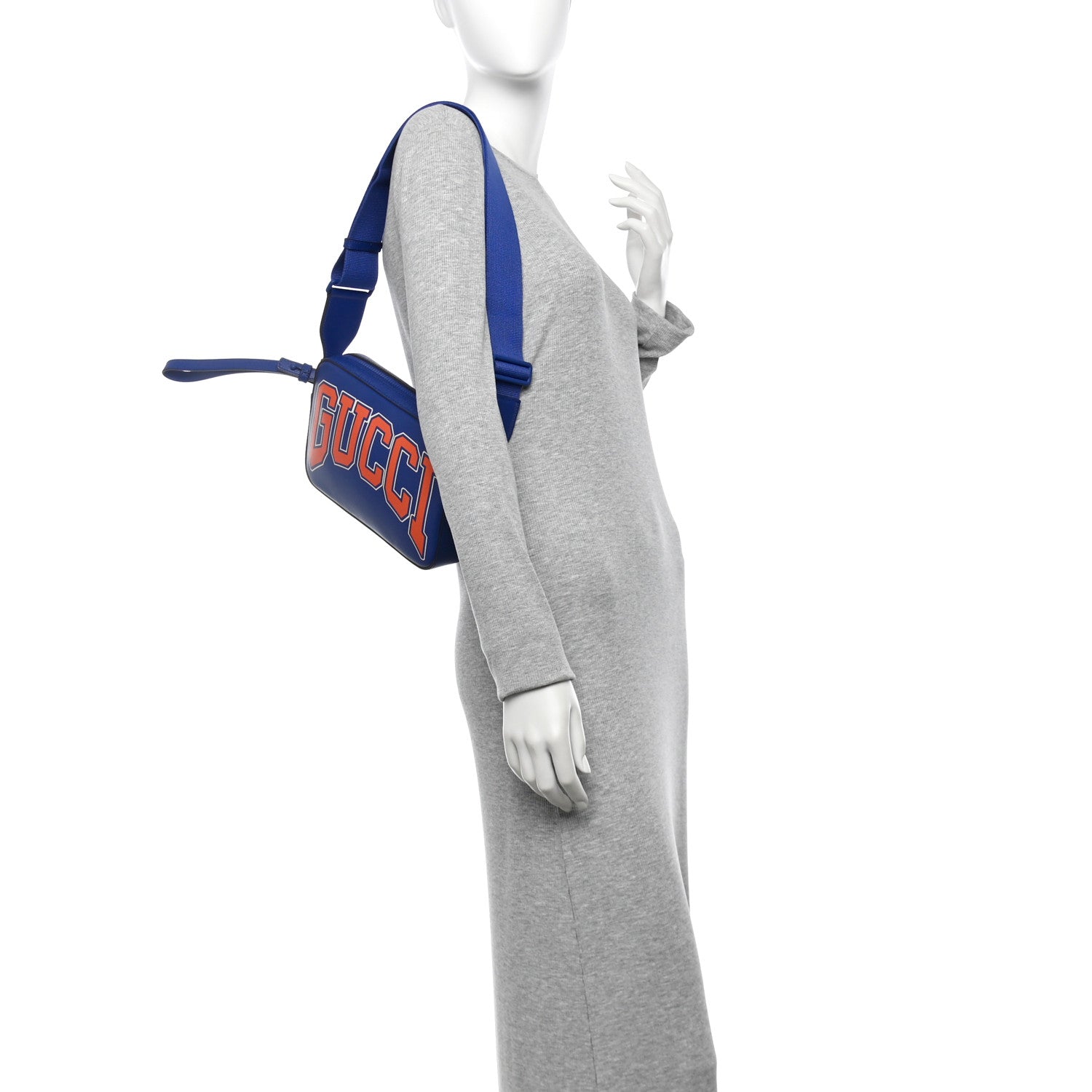 New Shanghai Calfskin Interlocking G Logo Camera Crossbody Bag Cobalt Blue Orange