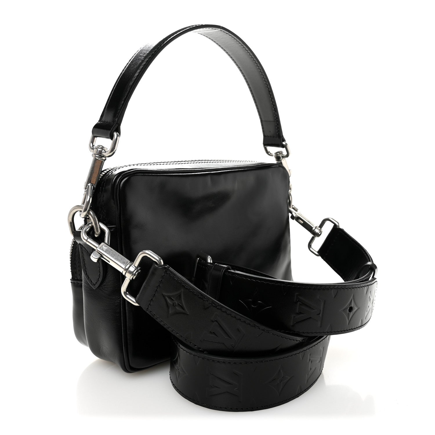 Calfskin Nil City Shoulder Bag Night Black