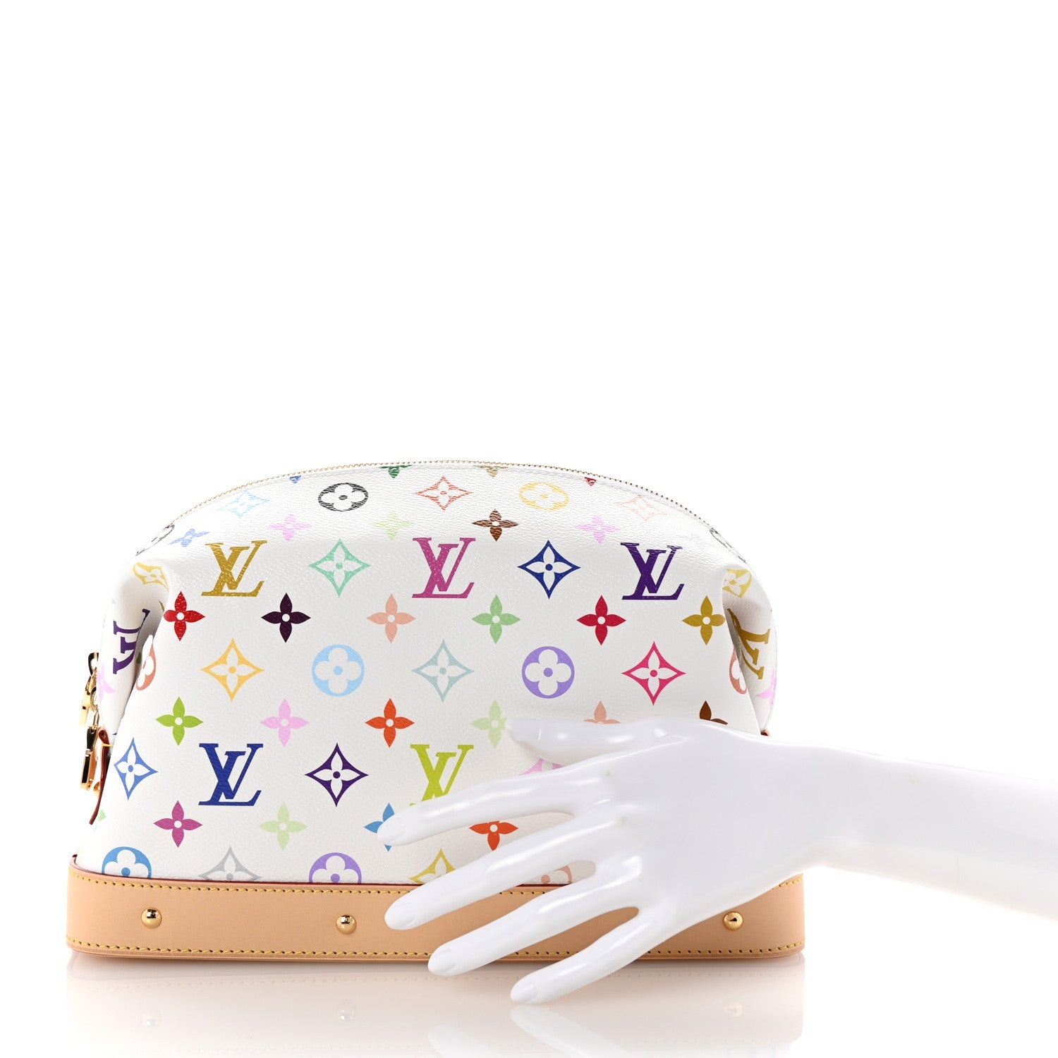 LV x TM Monogram Multicolor Cosmetic Pouch GM White