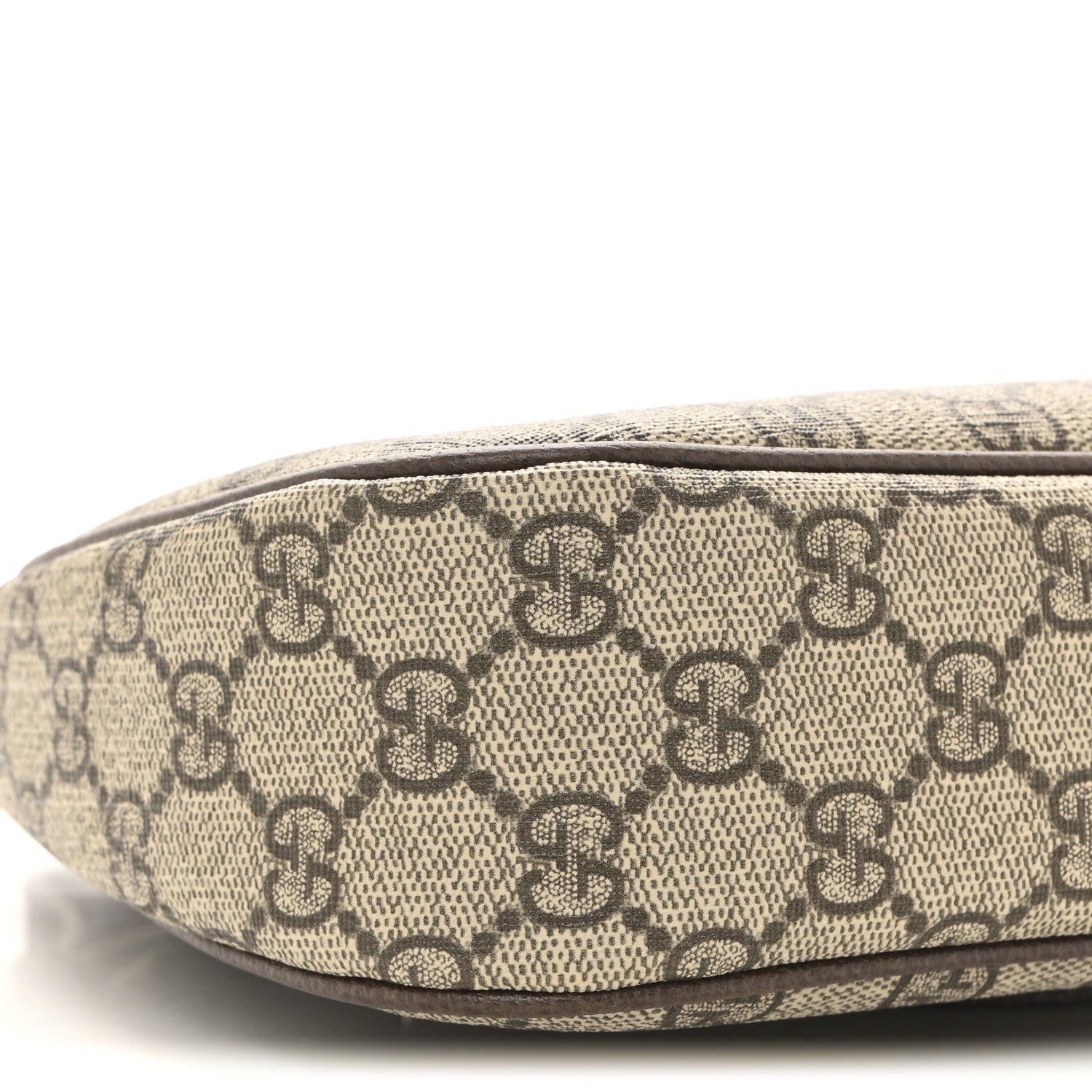 GG Supreme Monogram Textured Dollar Calfskin Small Ophidia Hobo Beige Ebony New Acero