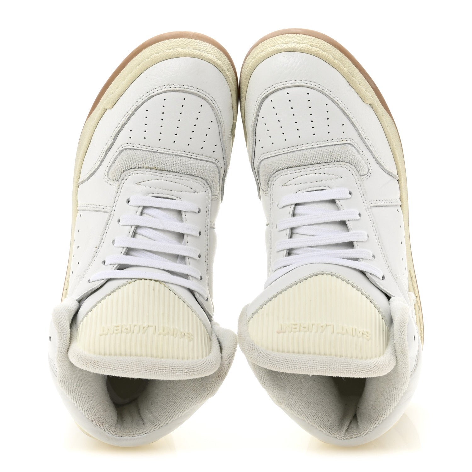 Calfskin Womens SL/80 Mid Top Sneakers 37.5 Optic White