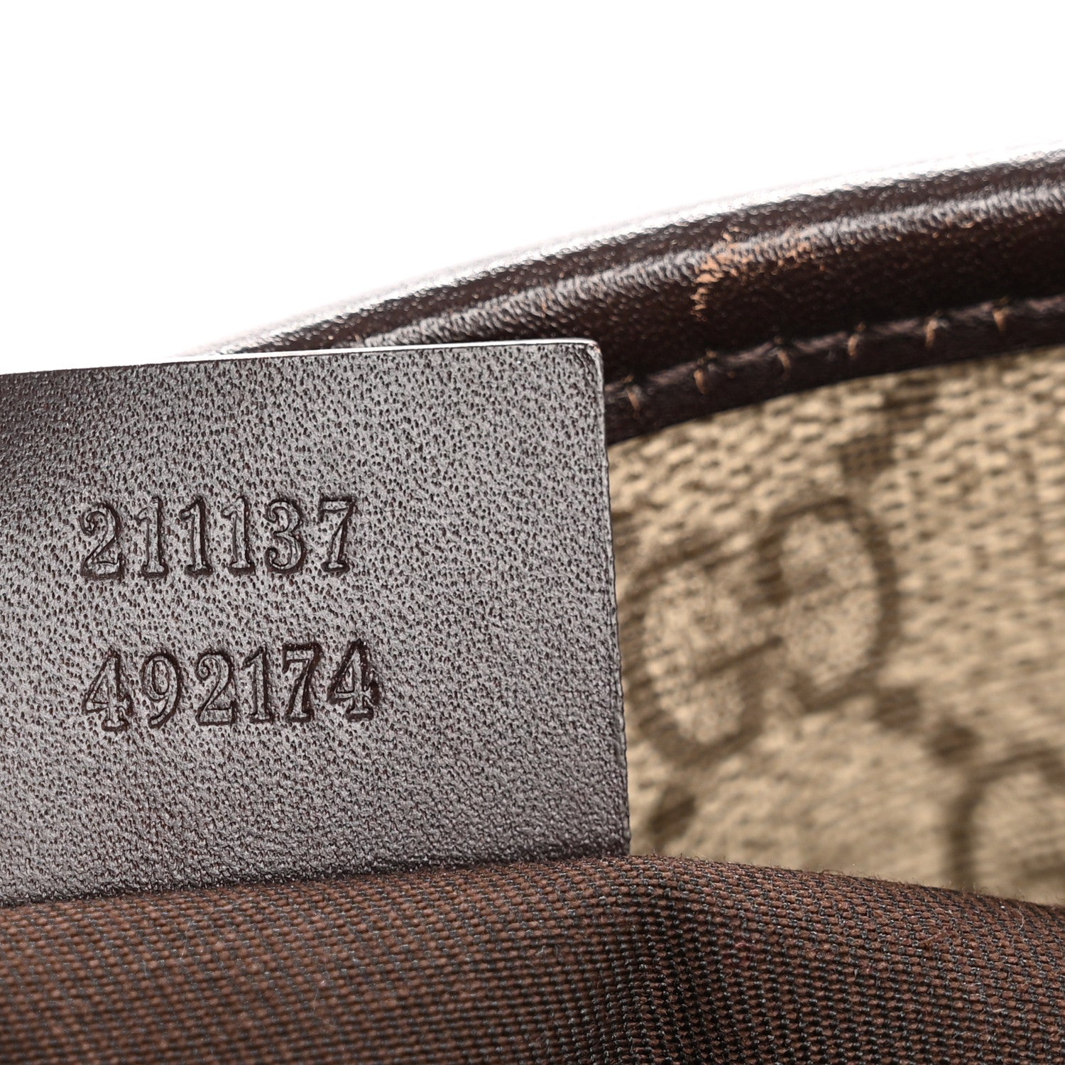 GG Supreme Monogram Medium Zippered Shopping Tote Dark Brown