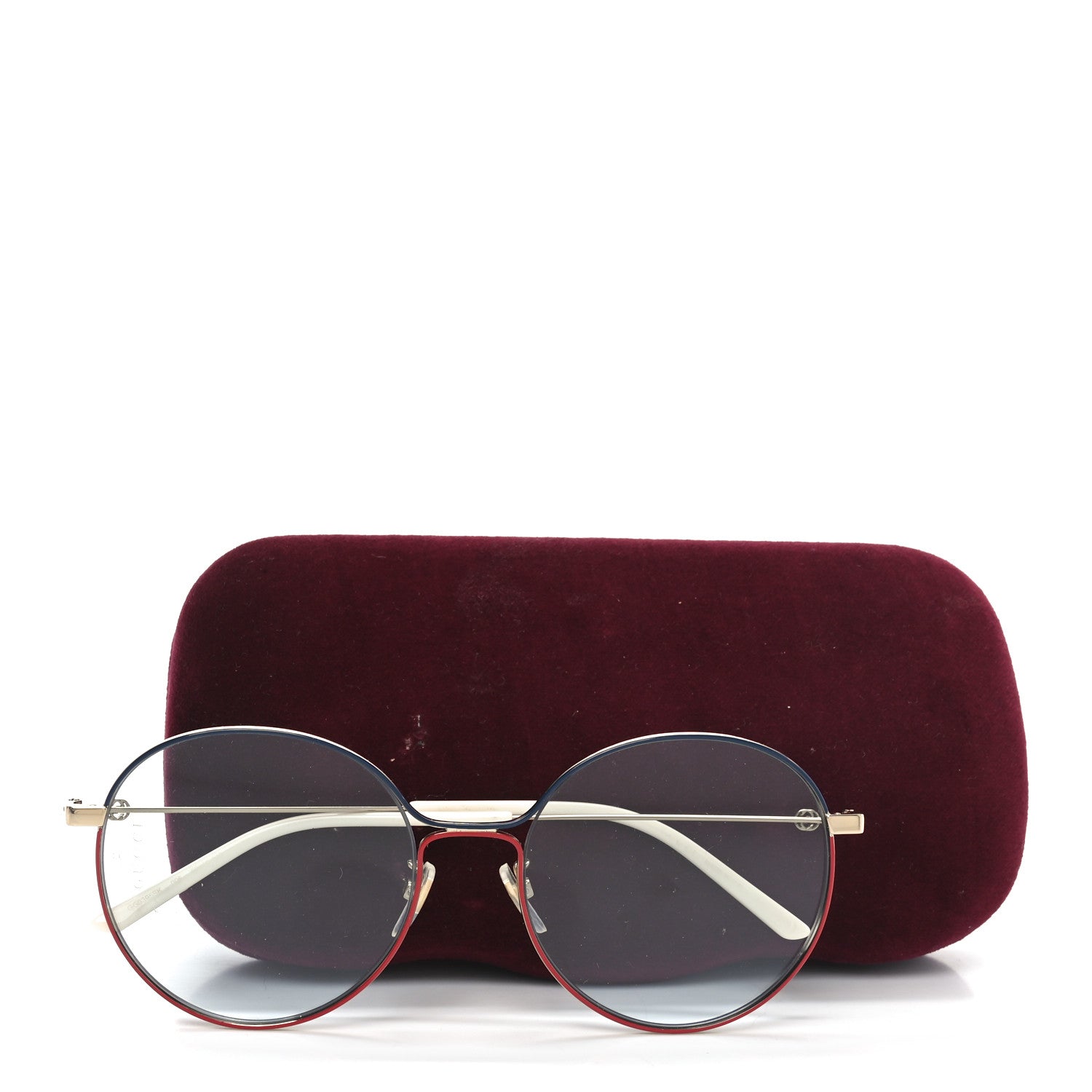 Metal Round Sunglasses GG0395S Red Blue White