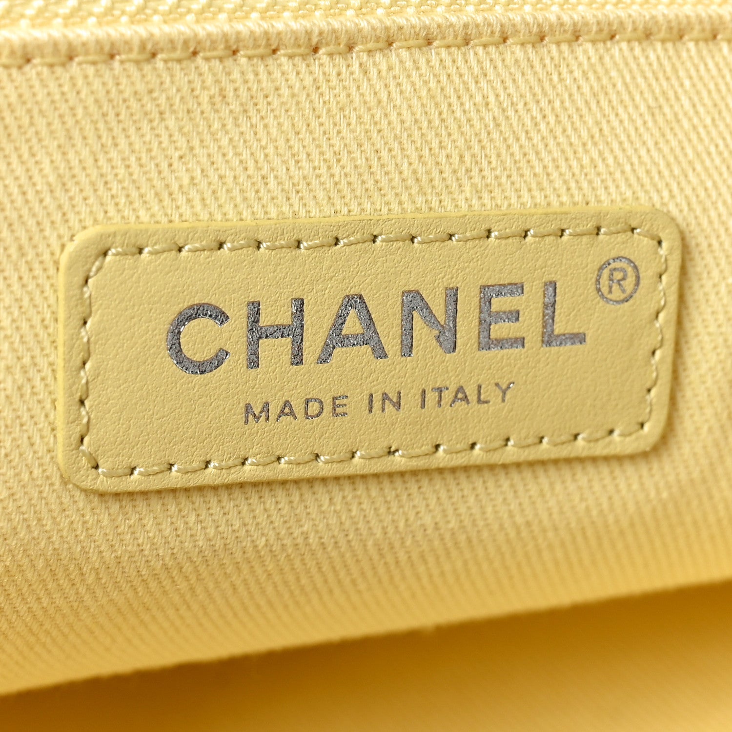 Mixed Fibers Large Shopping Bag Yellow Brown