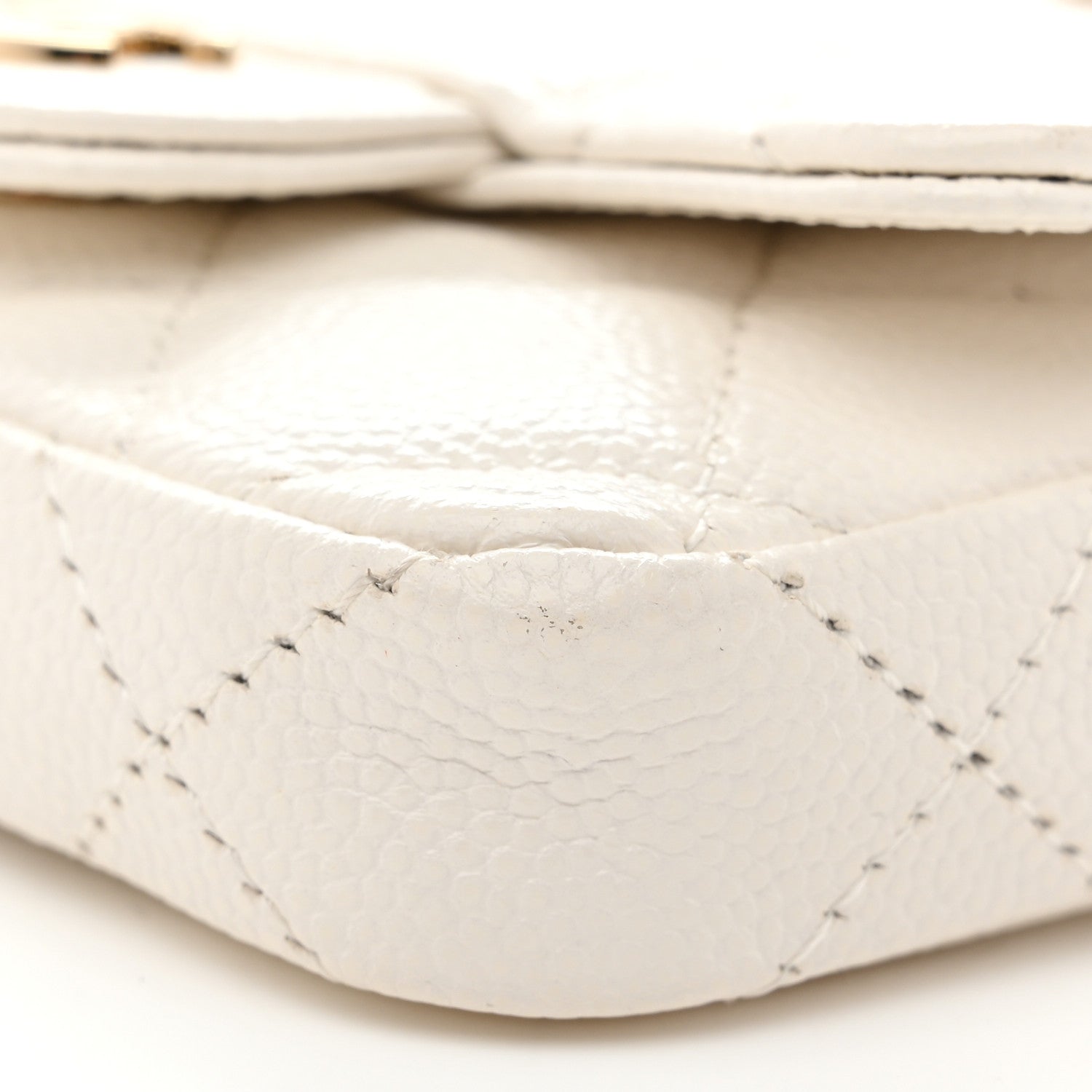 Caviar Quilted Belt Bag White