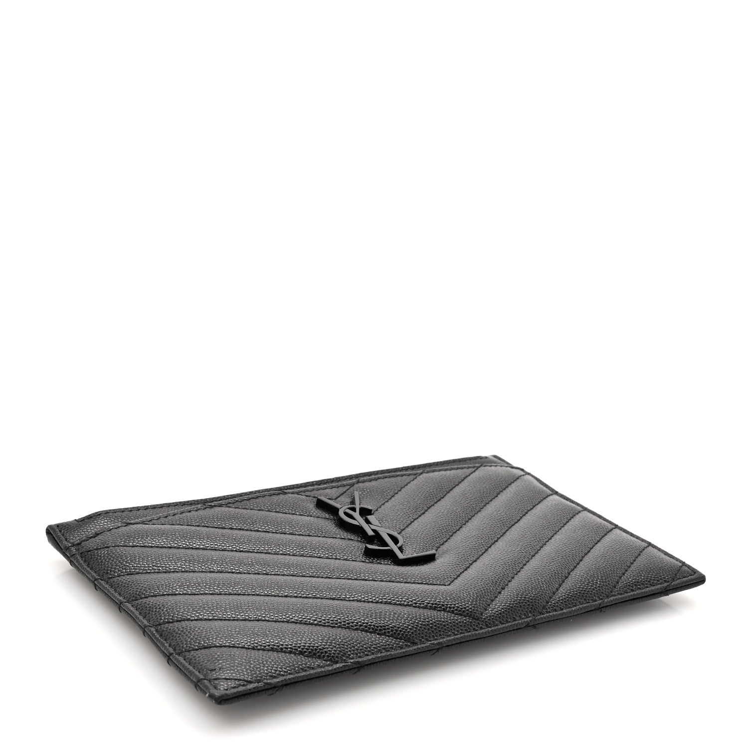 Grain De Poudre Chevron Monogram Monochrome Bill Pouch Black