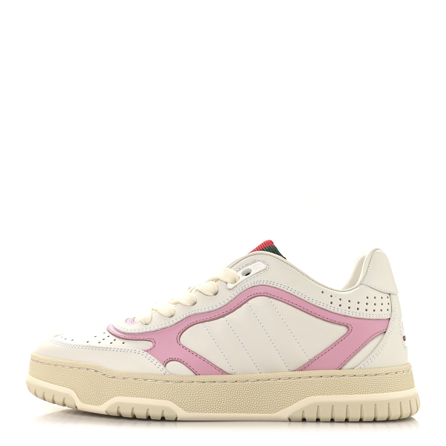 Calfskin Womens Re-Web Sneakers 36.5 White Pink