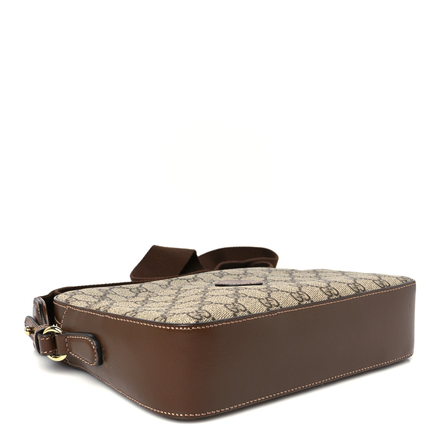 GG Supreme Monogram Azalea Calfskin Retro Interlocking G Messenger Shoulder Bag Beige Ebony Brown Sugar