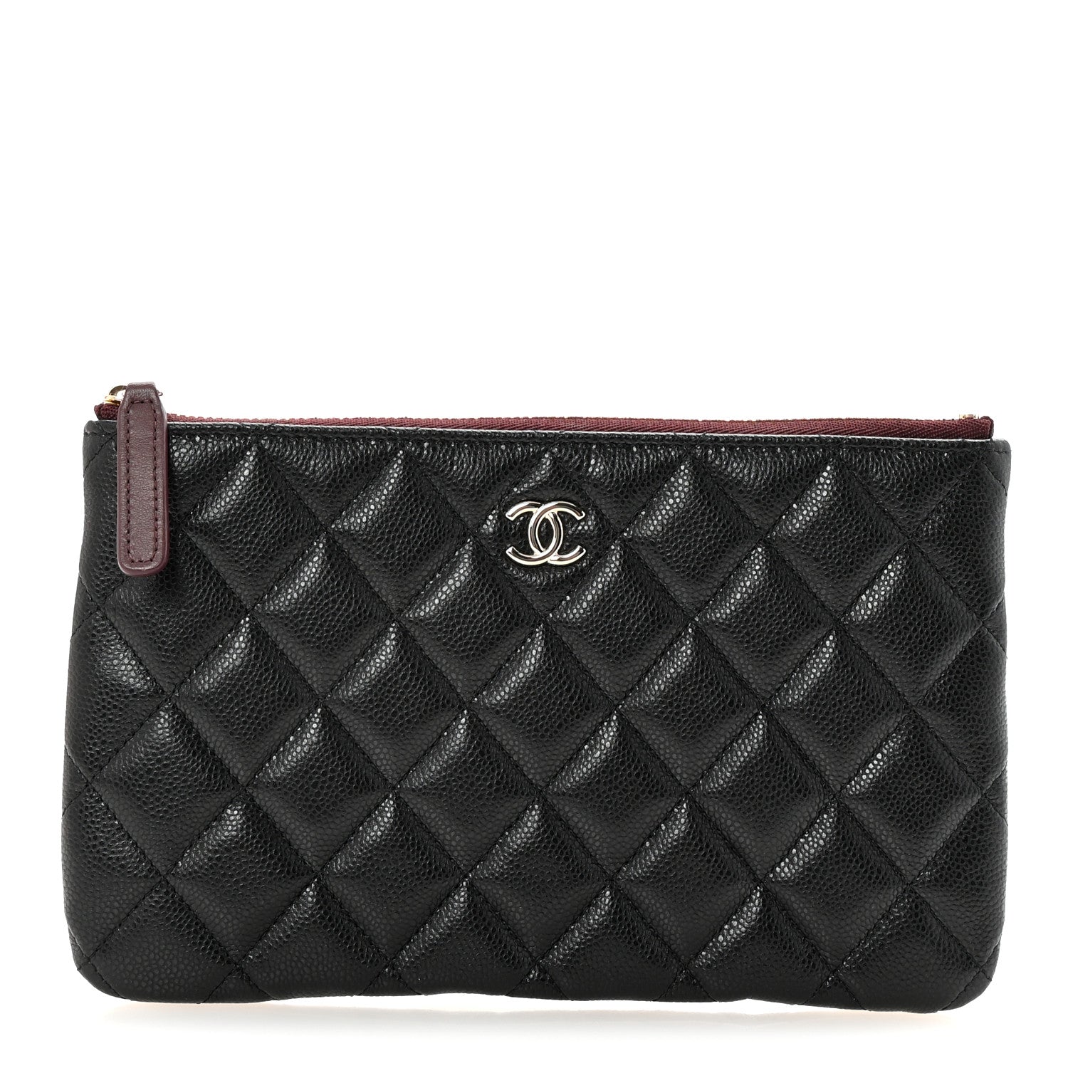 Caviar Quilted Cosmetic Case Black