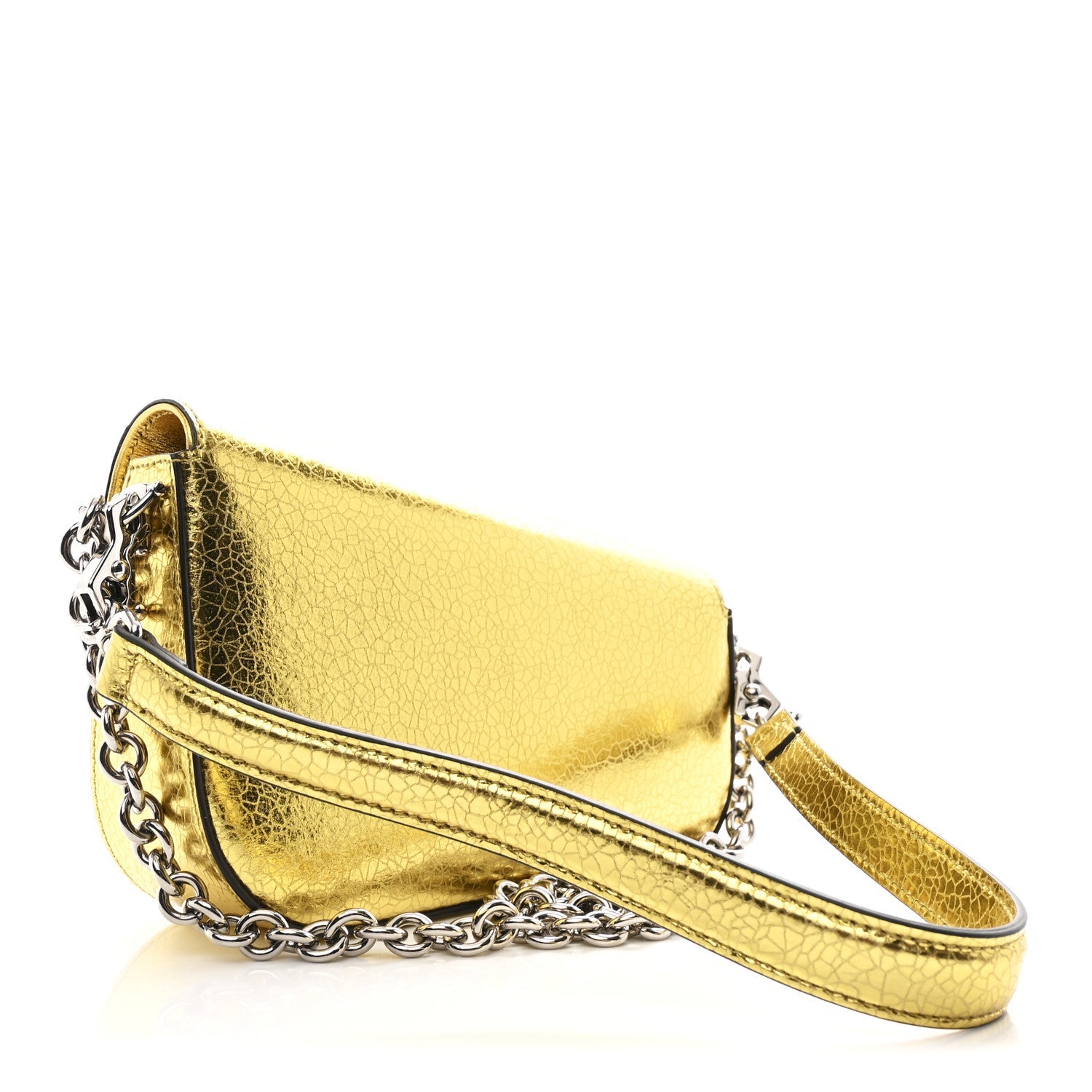Metallic Calfskin Mini Horsebit 1955 Asymmetric Shoulder Bag Gold