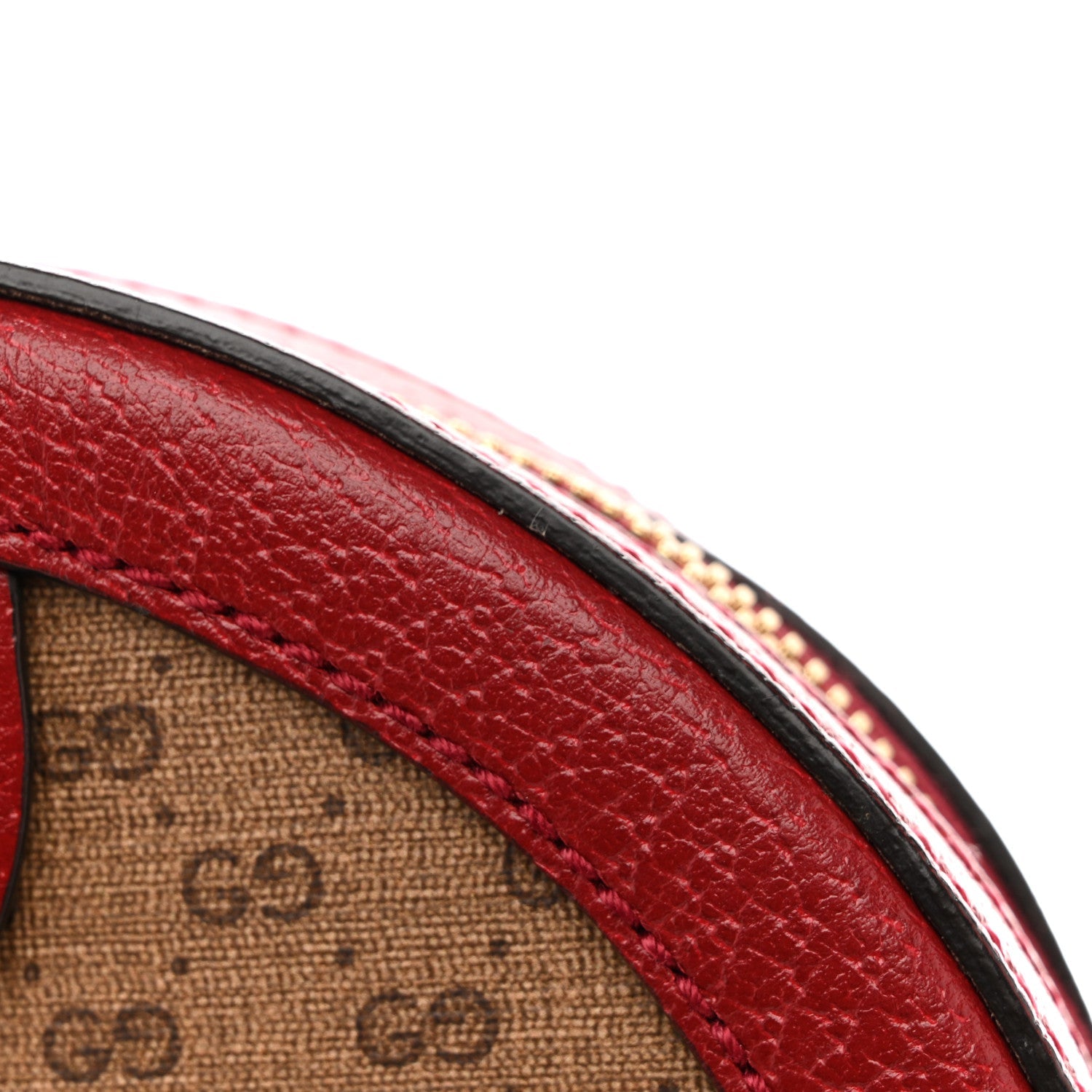 X DORAEMON Mini Vintage GG Supreme Monogram Mini Round Shoulder Bag Beige Cherry Red