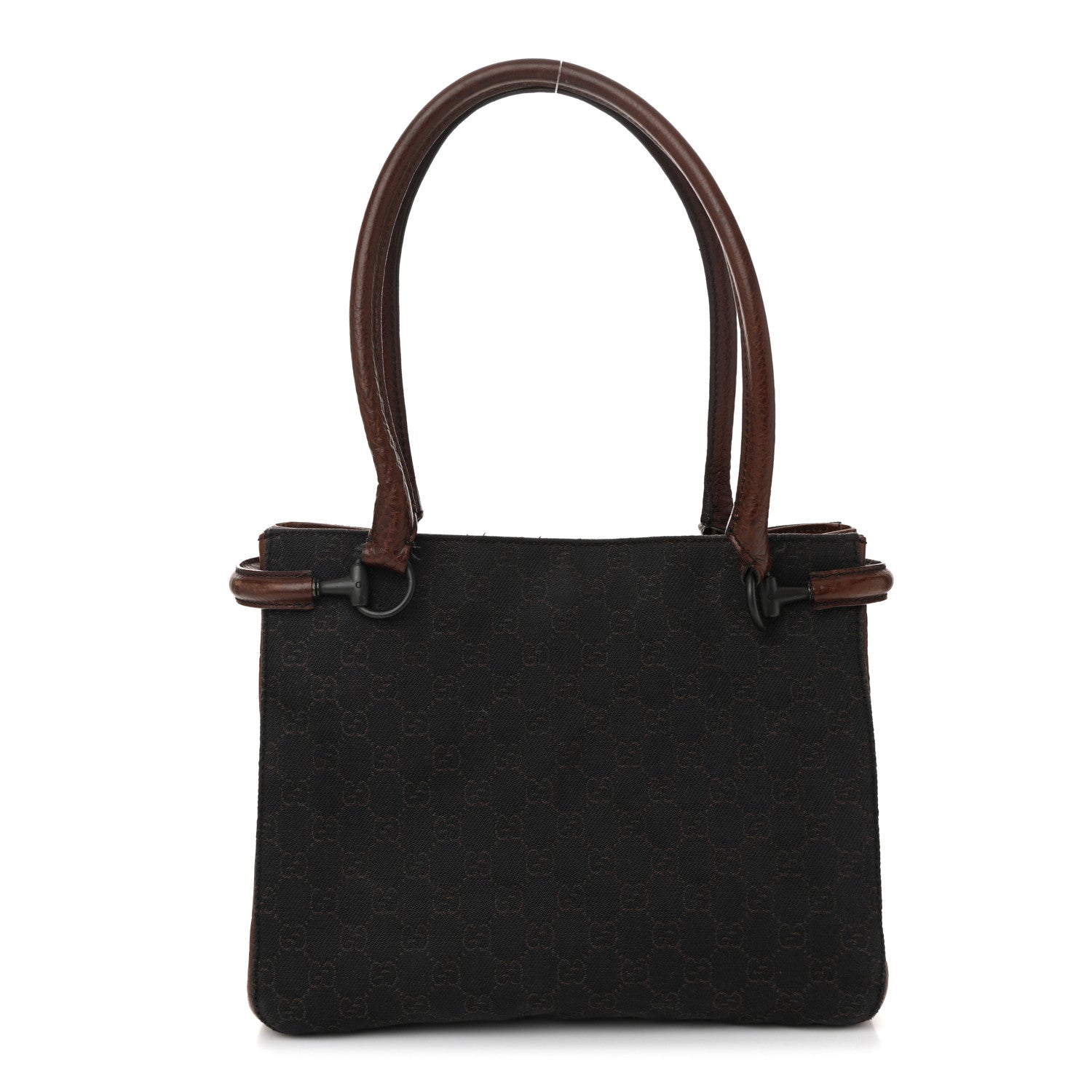 Monogram Denim GG Shoulder Bag Black Brown